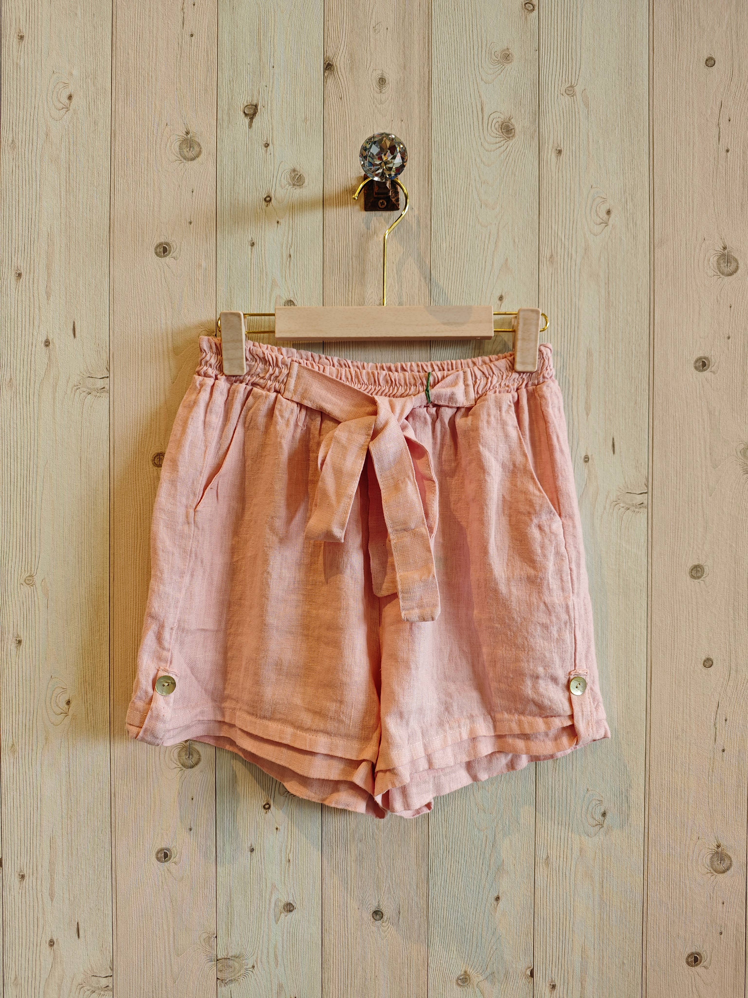 REF 6385 100% LINEN RIBBON SHORTS