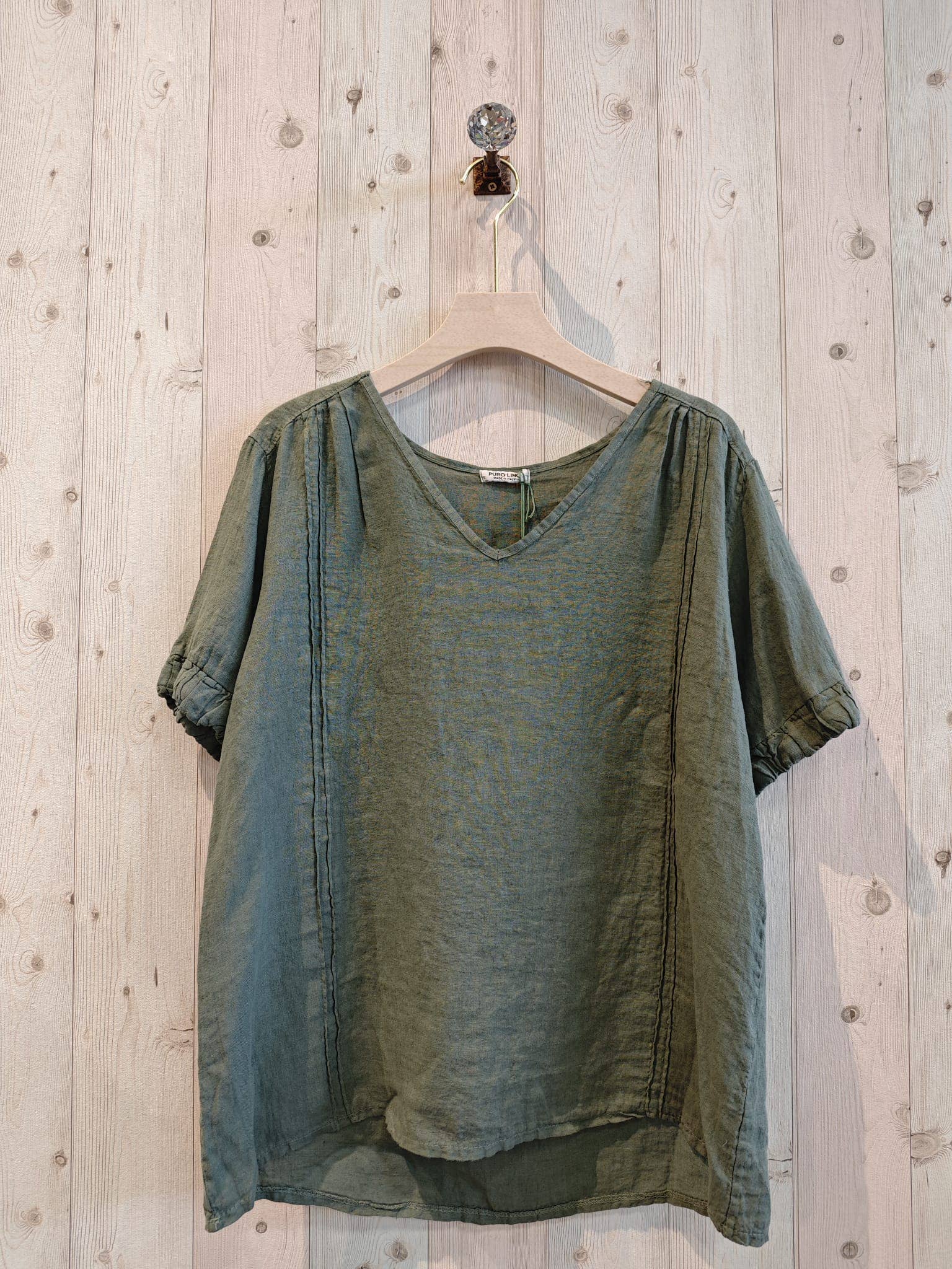REF 17551 BLOUSE ELASTIC SLEEVE 100% LINEN