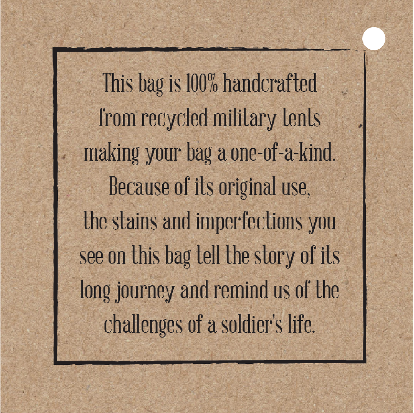 Recycled Military Tent Backpack - US ARMY