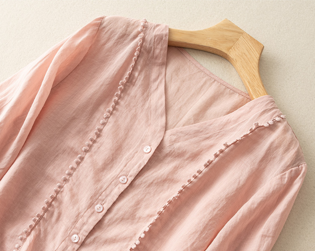 Mid-Sleeve Crochet Blouse|Vintage Artistic Summer Shirt