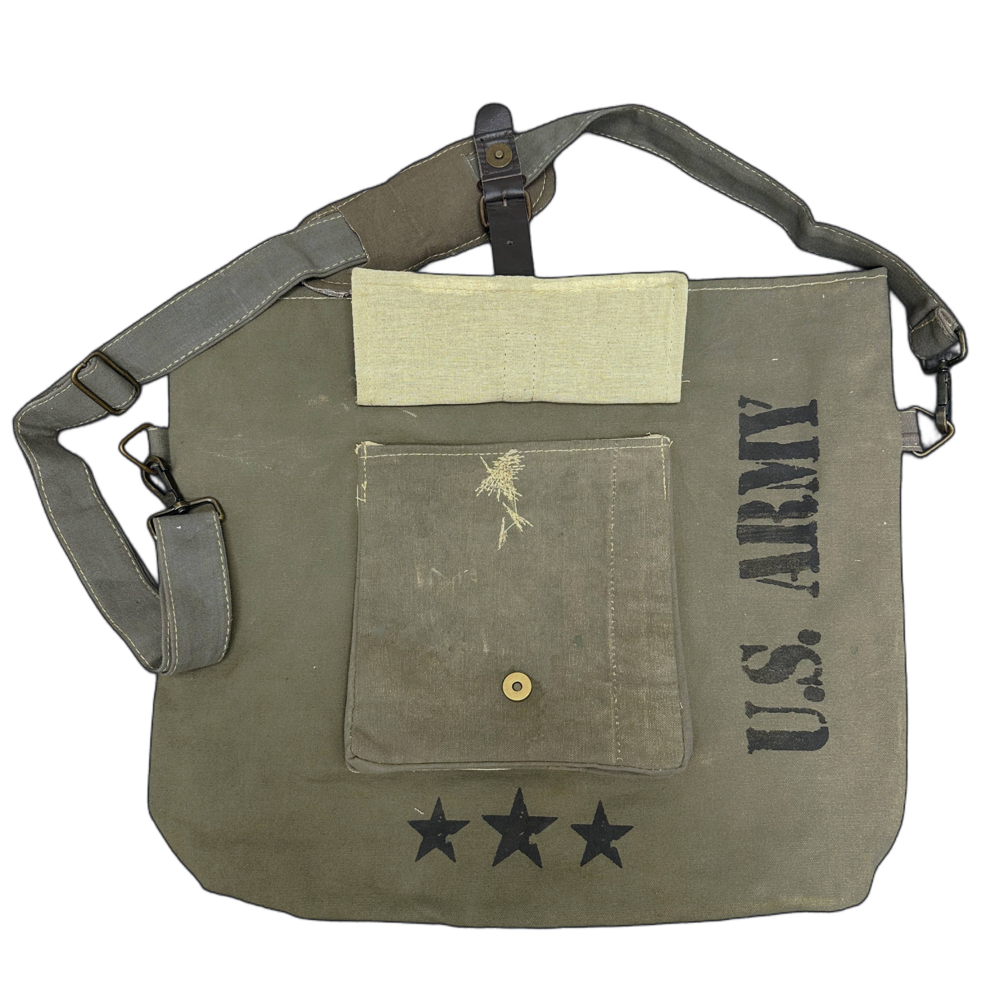 US Army Unisex Recycled Military Tent Crossbody