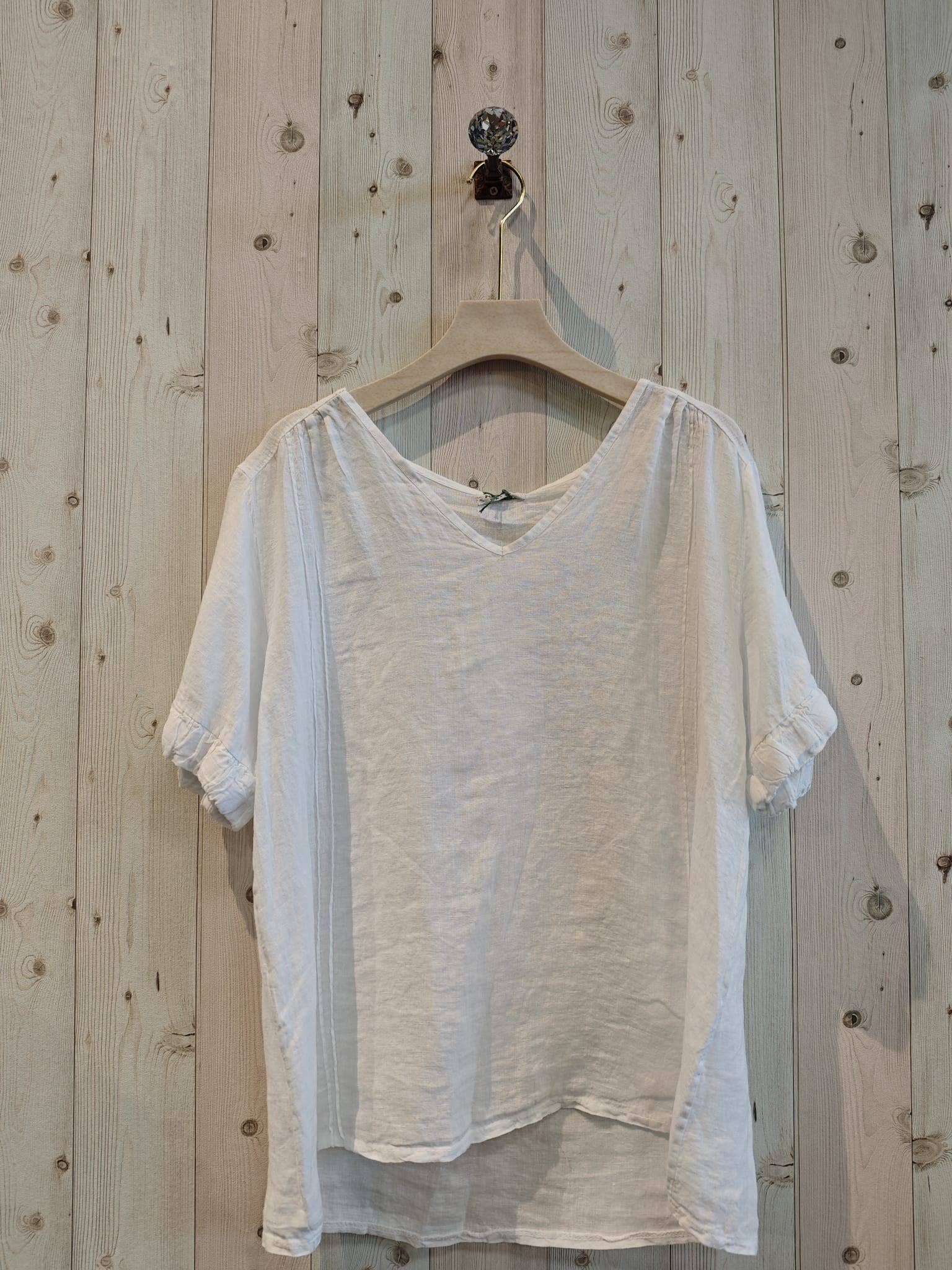 REF 17551 BLOUSE ELASTIC SLEEVE 100% LINEN
