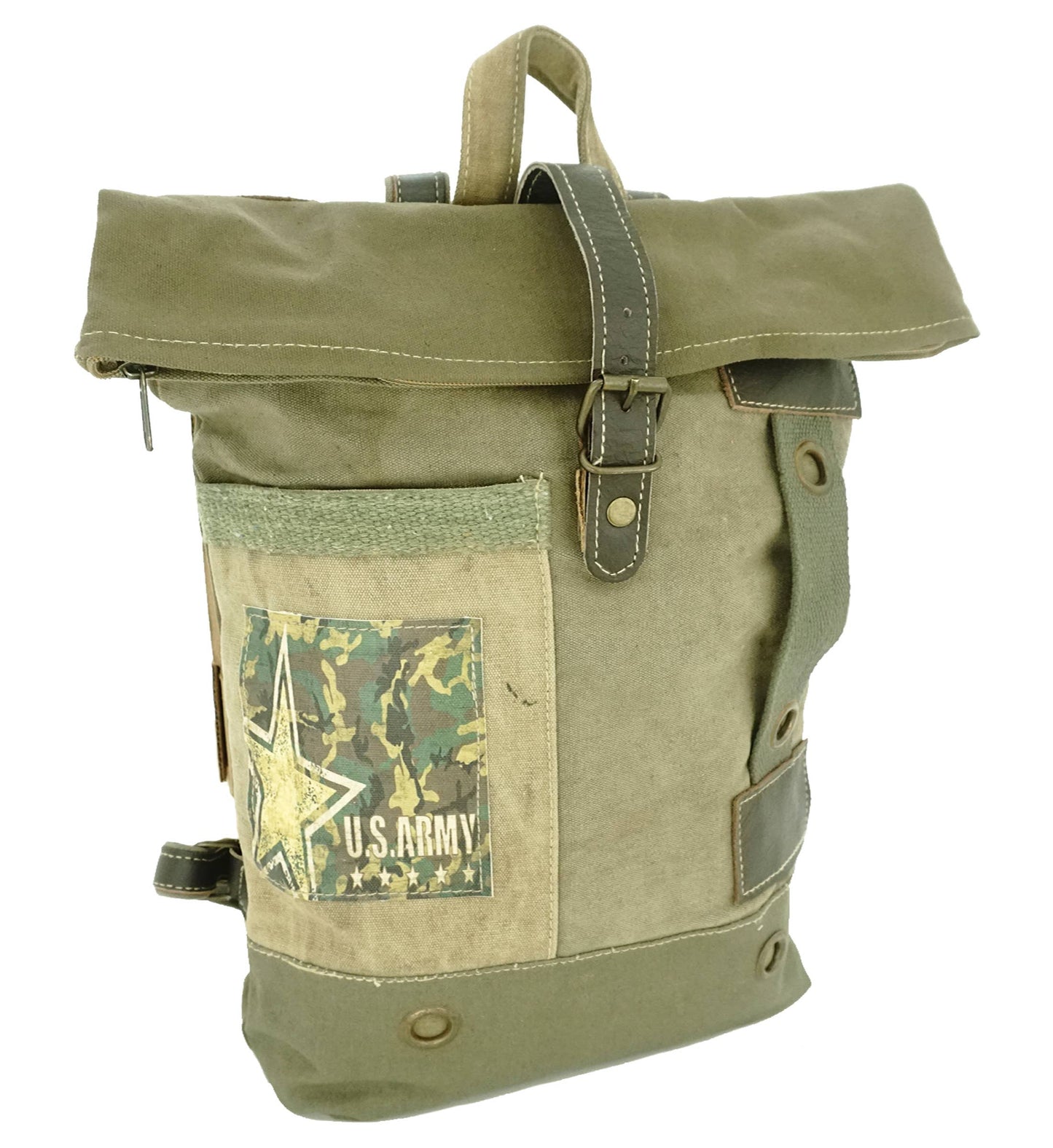 Recycled Military Tent Backpack - US ARMY