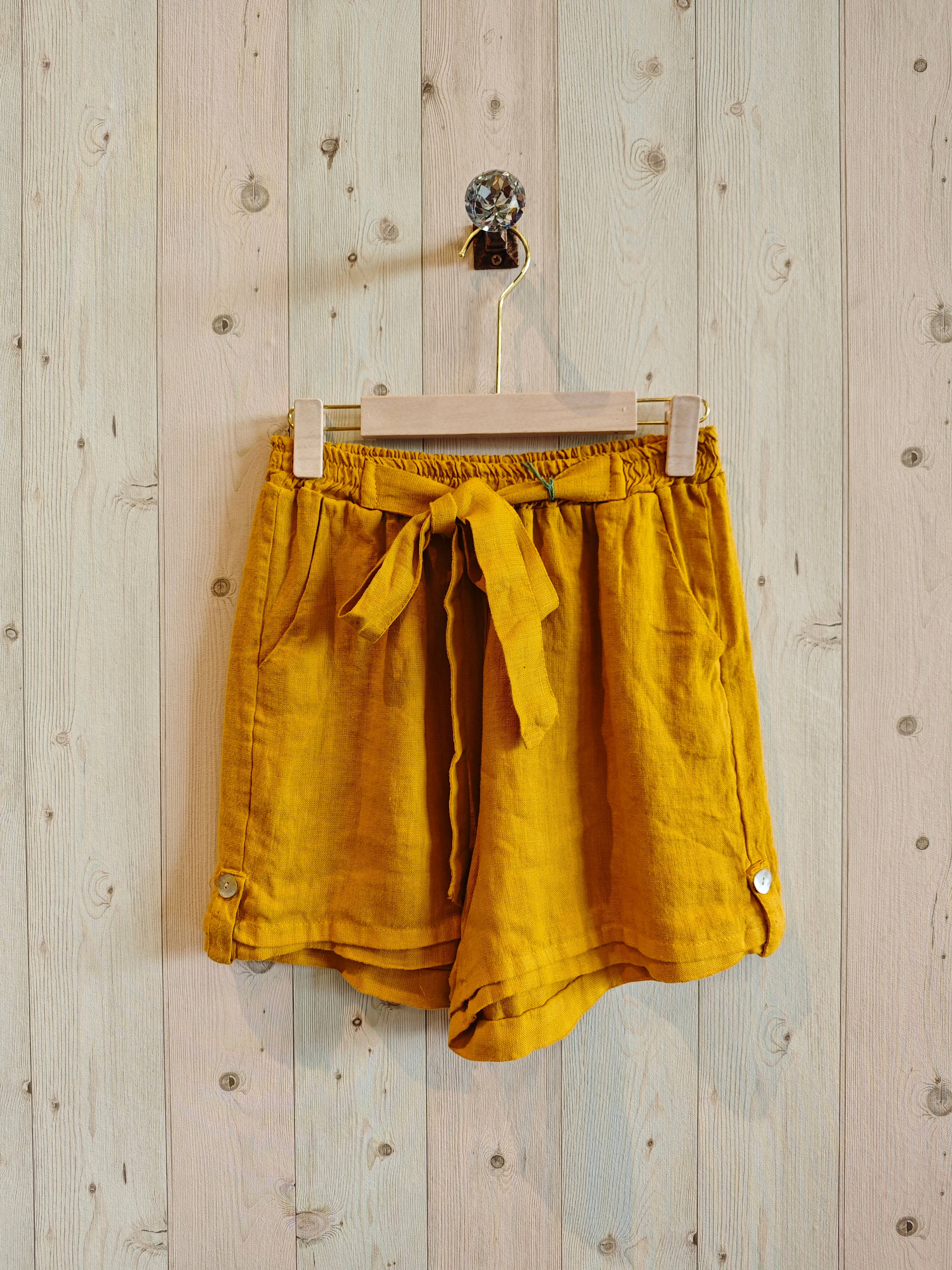 REF 6385 100% LINEN RIBBON SHORTS
