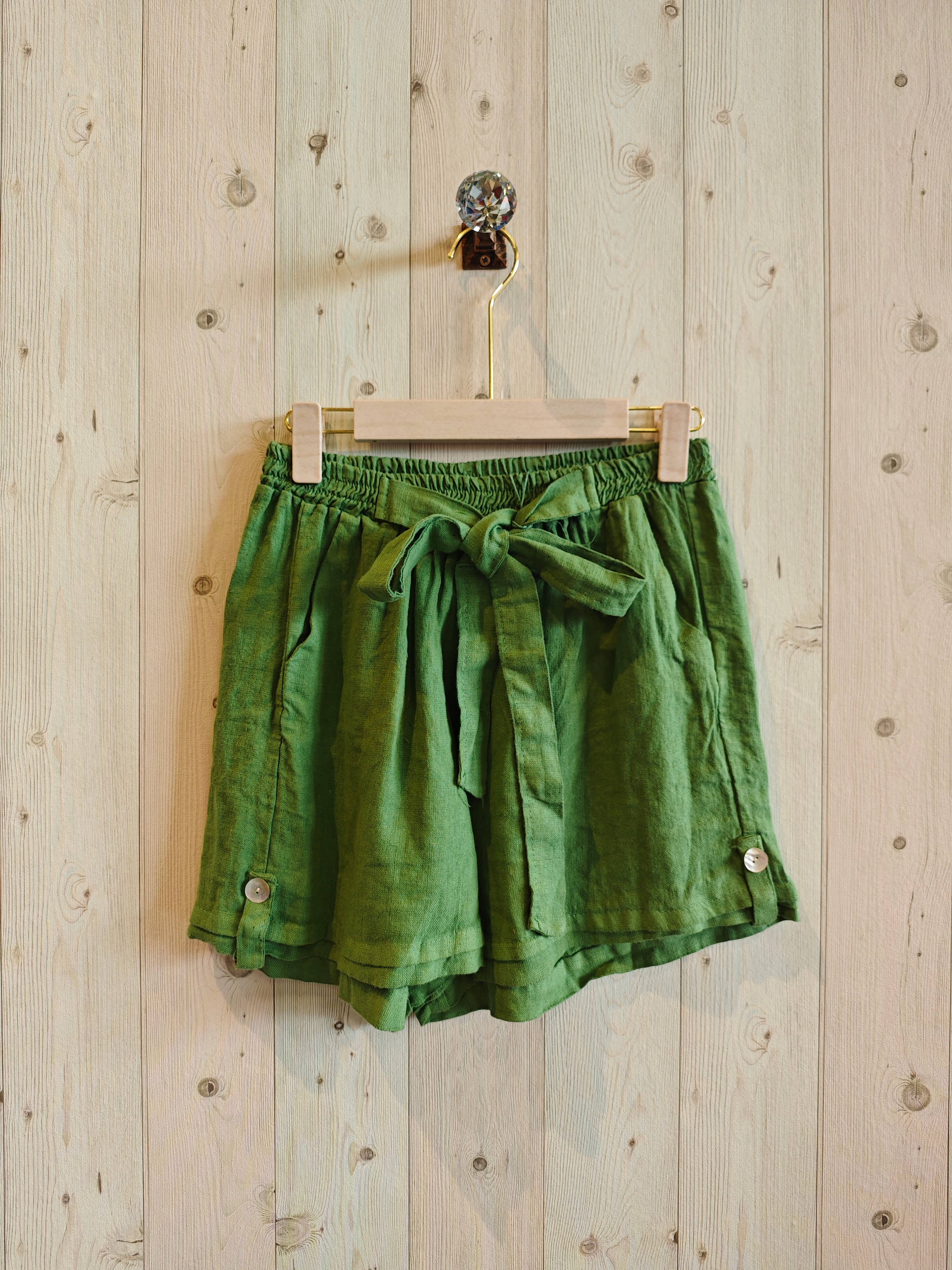 REF 6385 100% LINEN RIBBON SHORTS