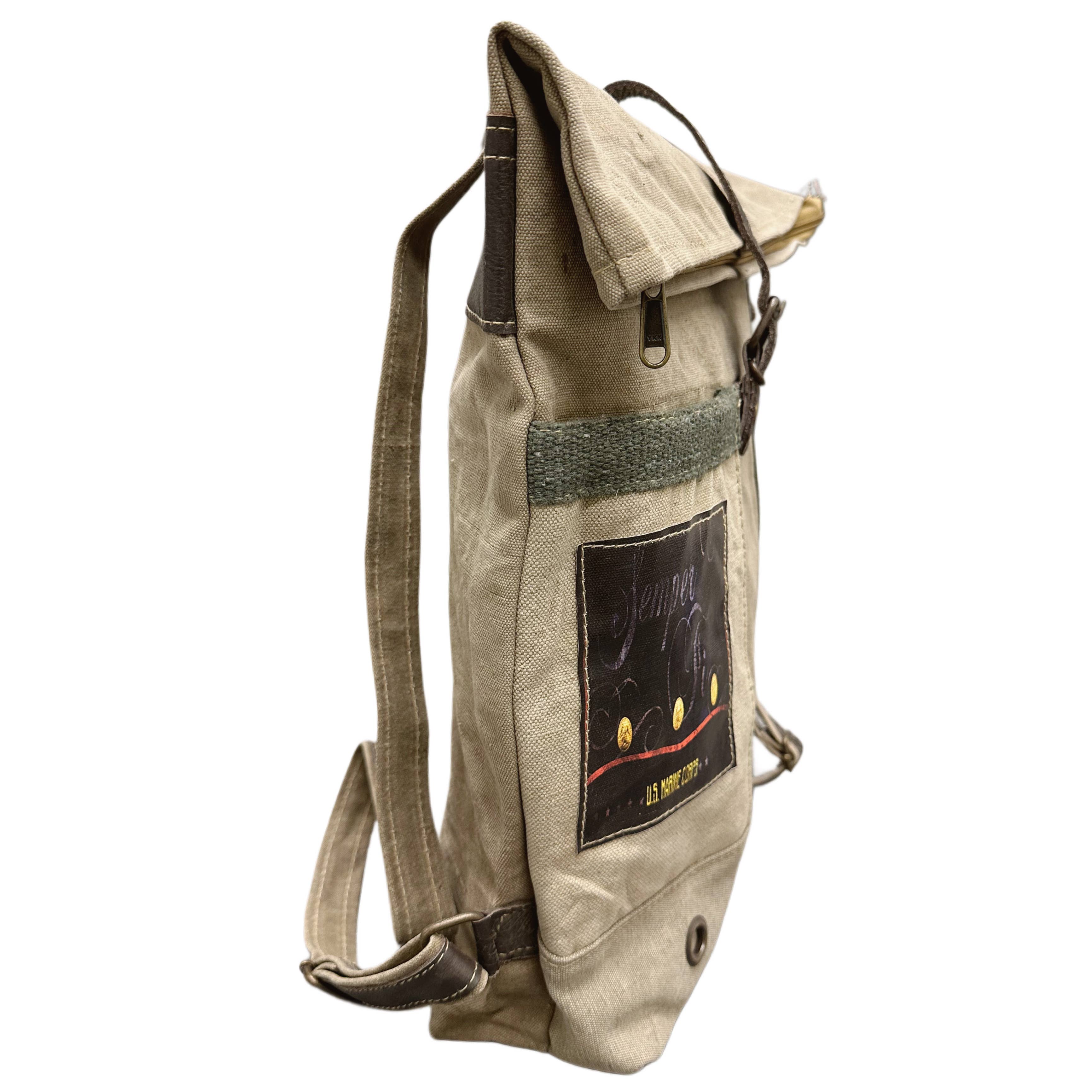 Recycled Military Tent Backpack - US MARINES