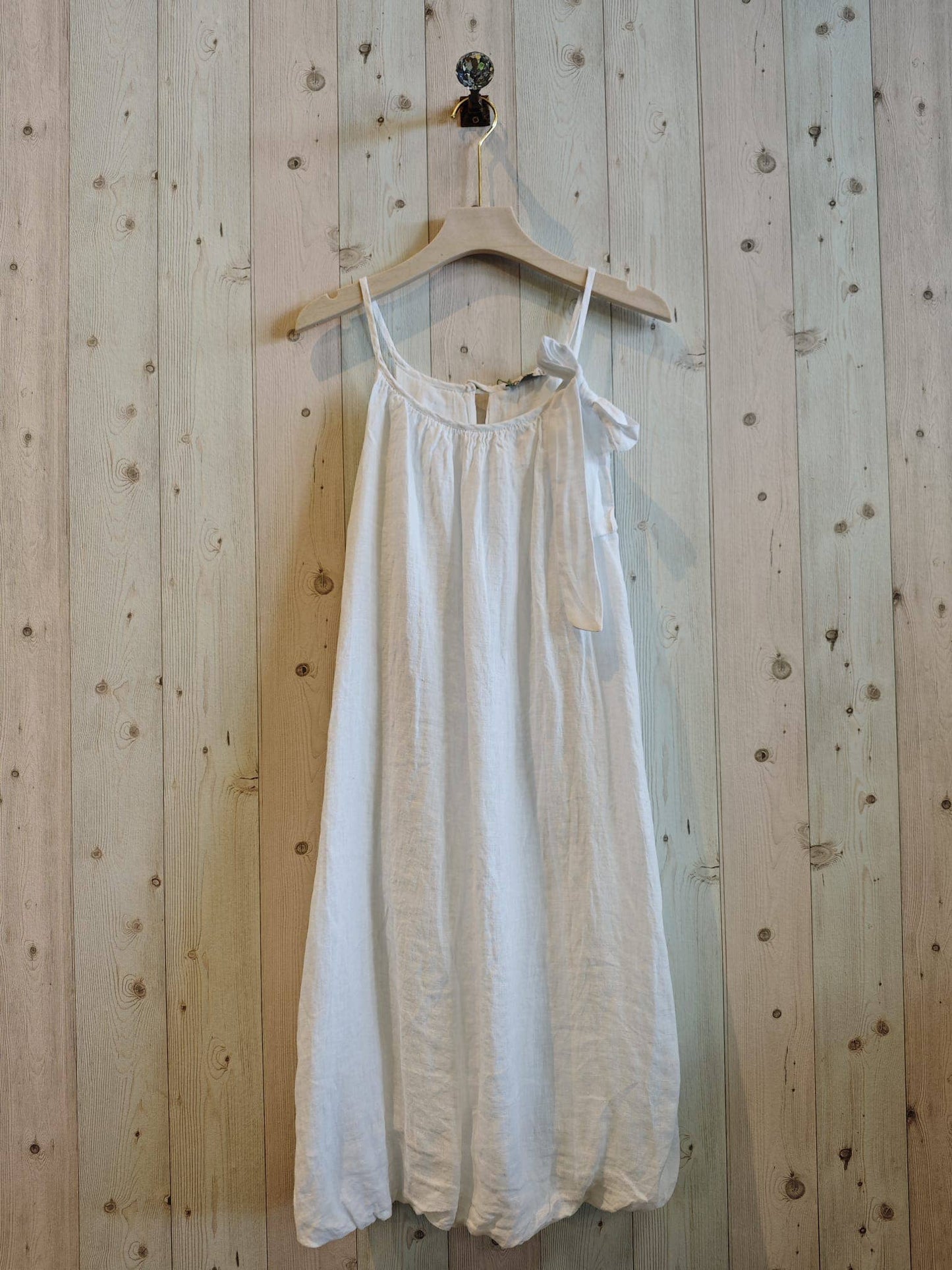 REF 72313 STRAP DRESS BALLOON 100% LINEN