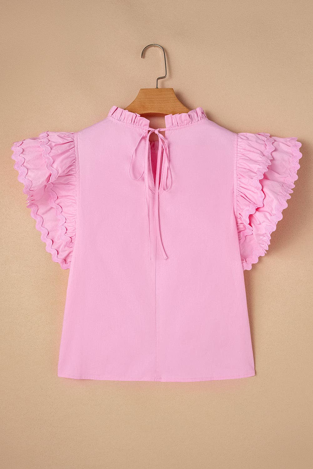 Ric-Rac Ruffle Short Sleeve Summer Blouse