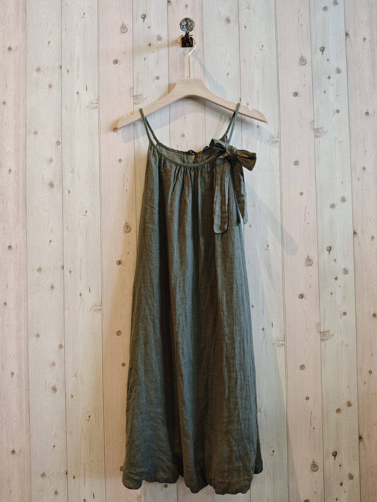 REF 72313 STRAP DRESS BALLOON 100% LINEN