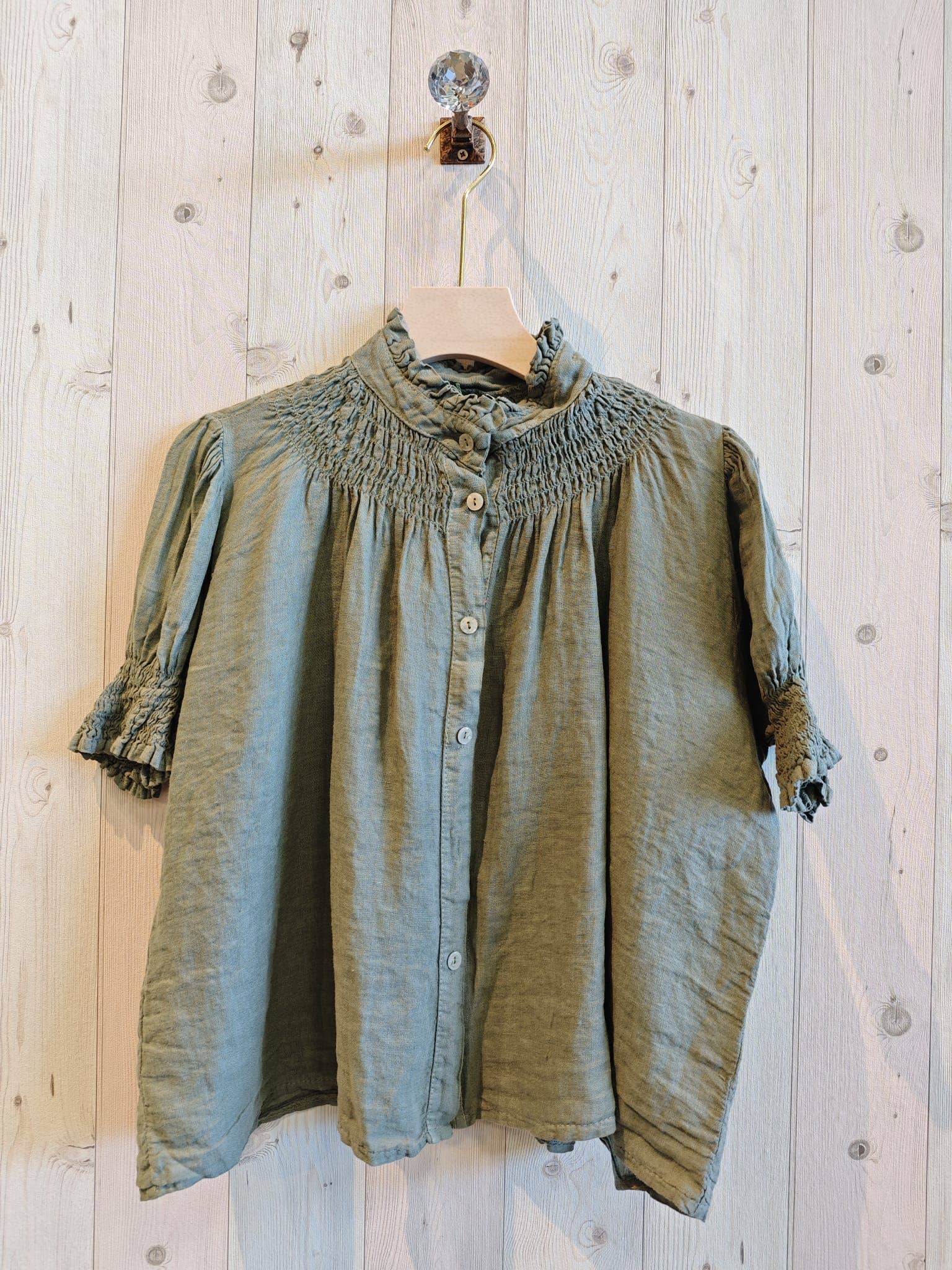 REF 12133 BLOUSE ELASTIC LINEN 100%