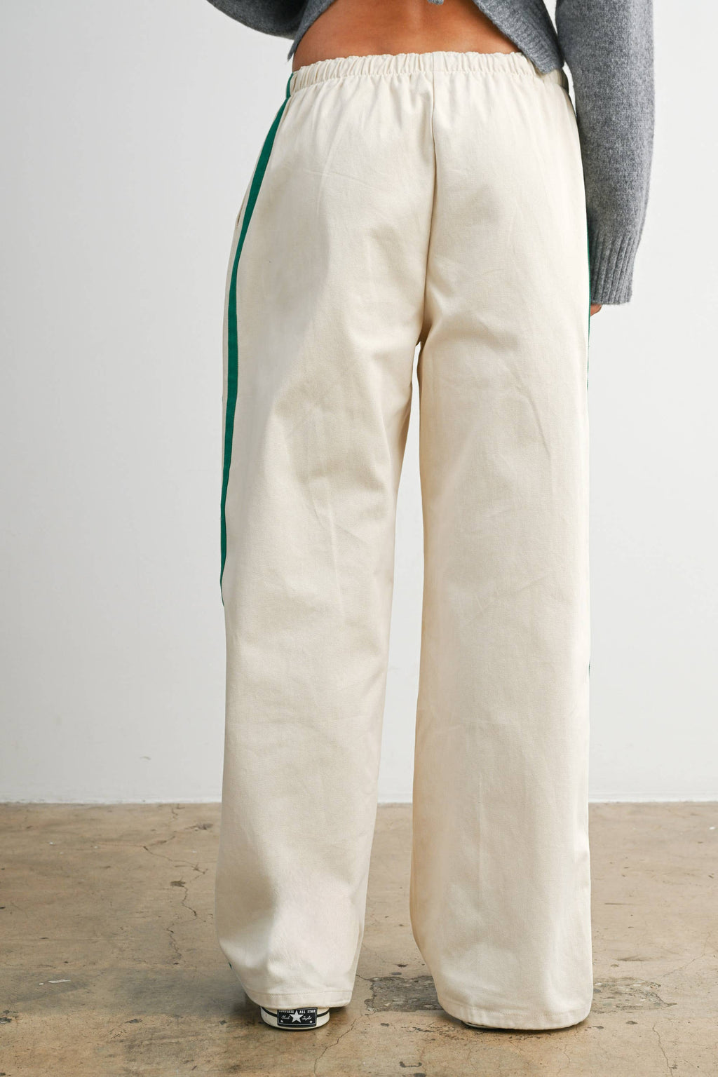 Striped Wide-Leg Drawstring Track Pants - BMP8039