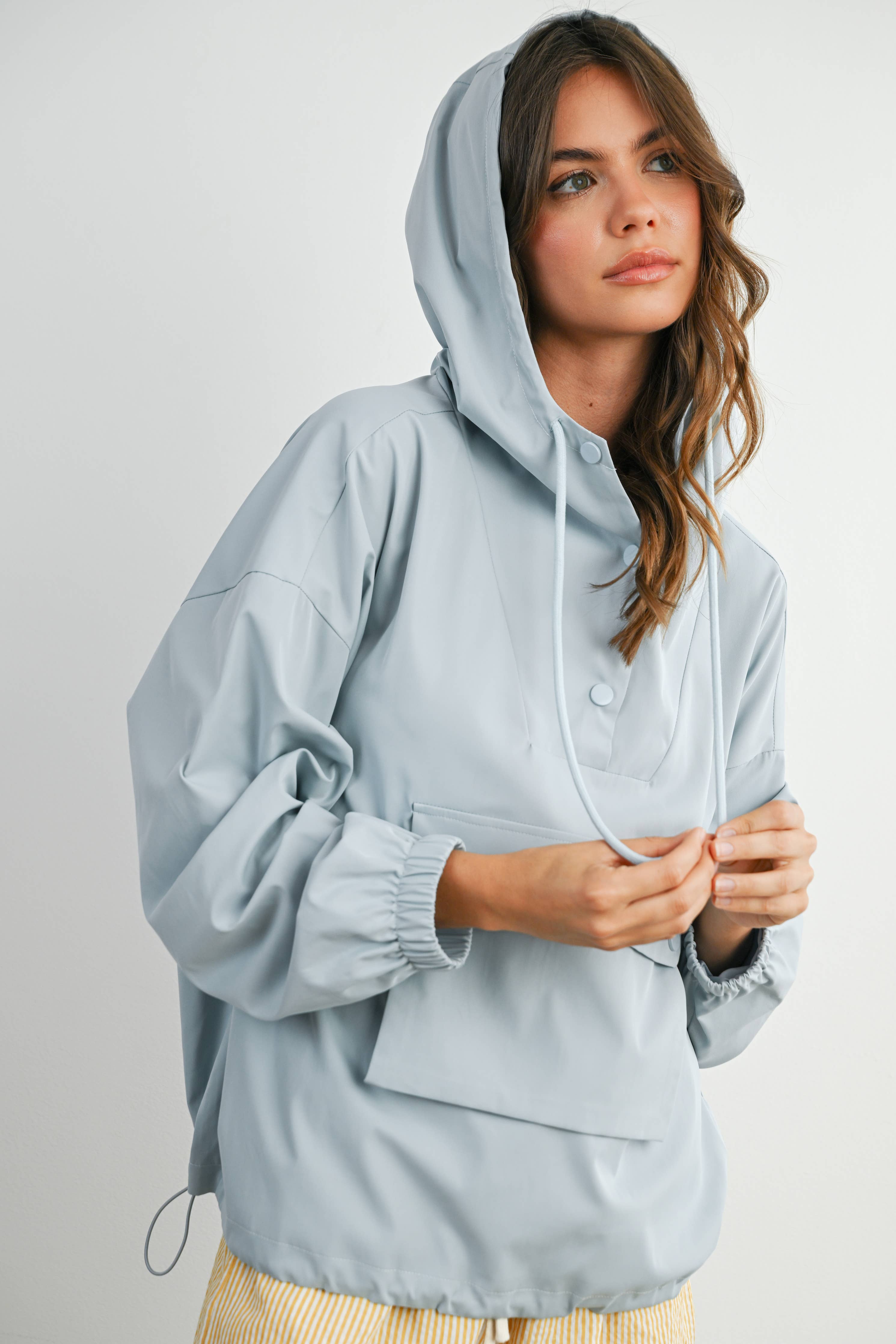 Hooded Pullover Long Sleeve Jacket - BMT7971