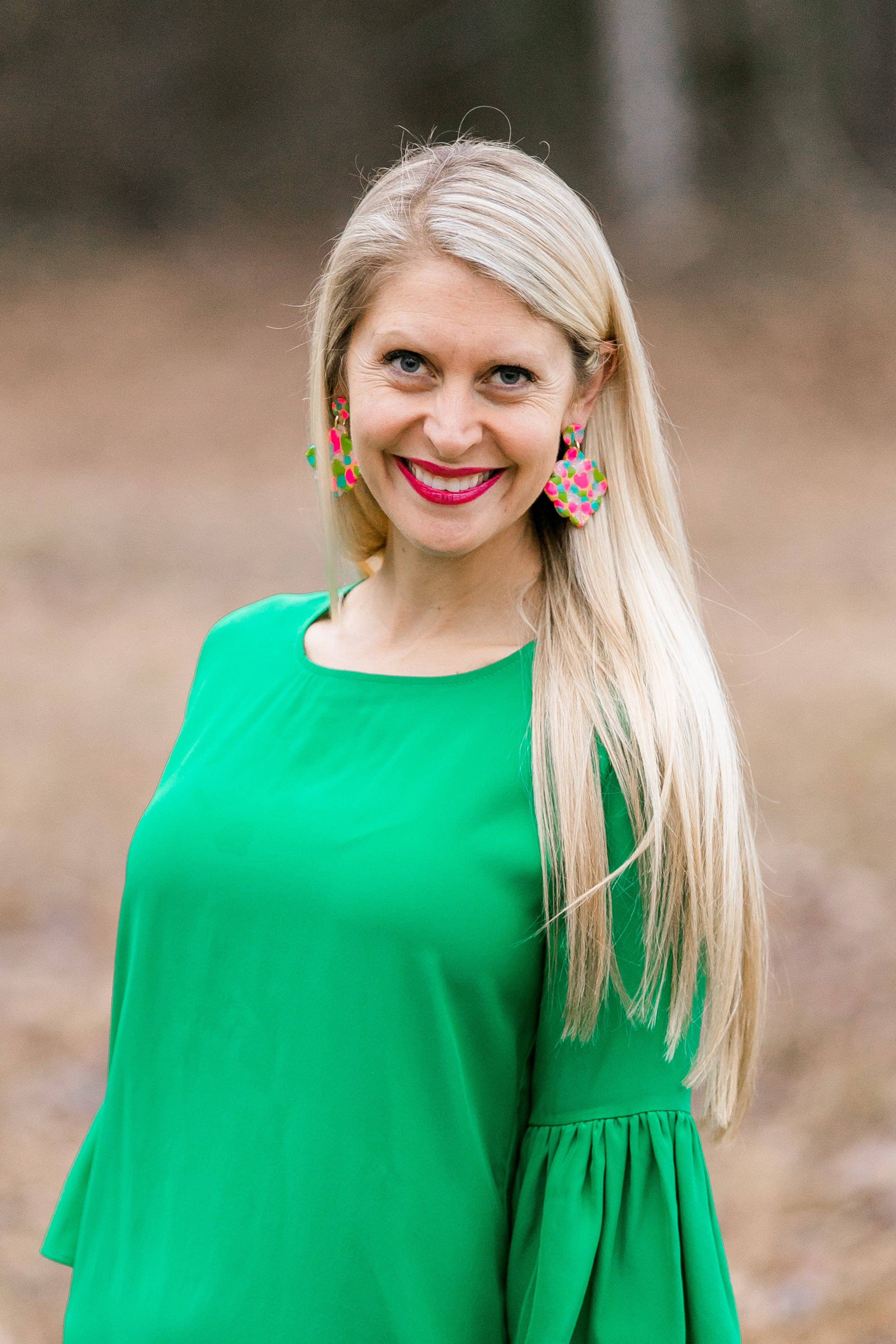 Pink, Turquoise & Green Confetti Dangles