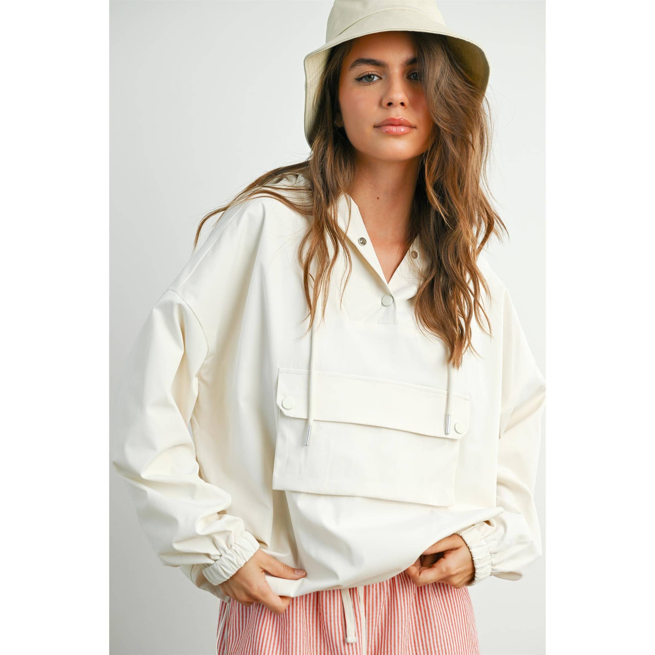 Hooded Pullover Long Sleeve Jacket - BMT7971