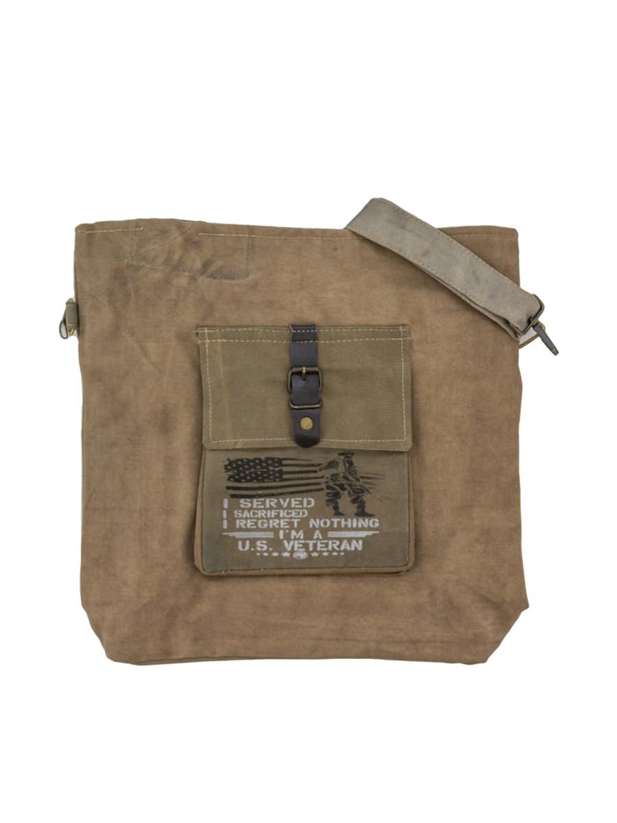 US Veteran Unisex Recycled Military Tent Crossbody