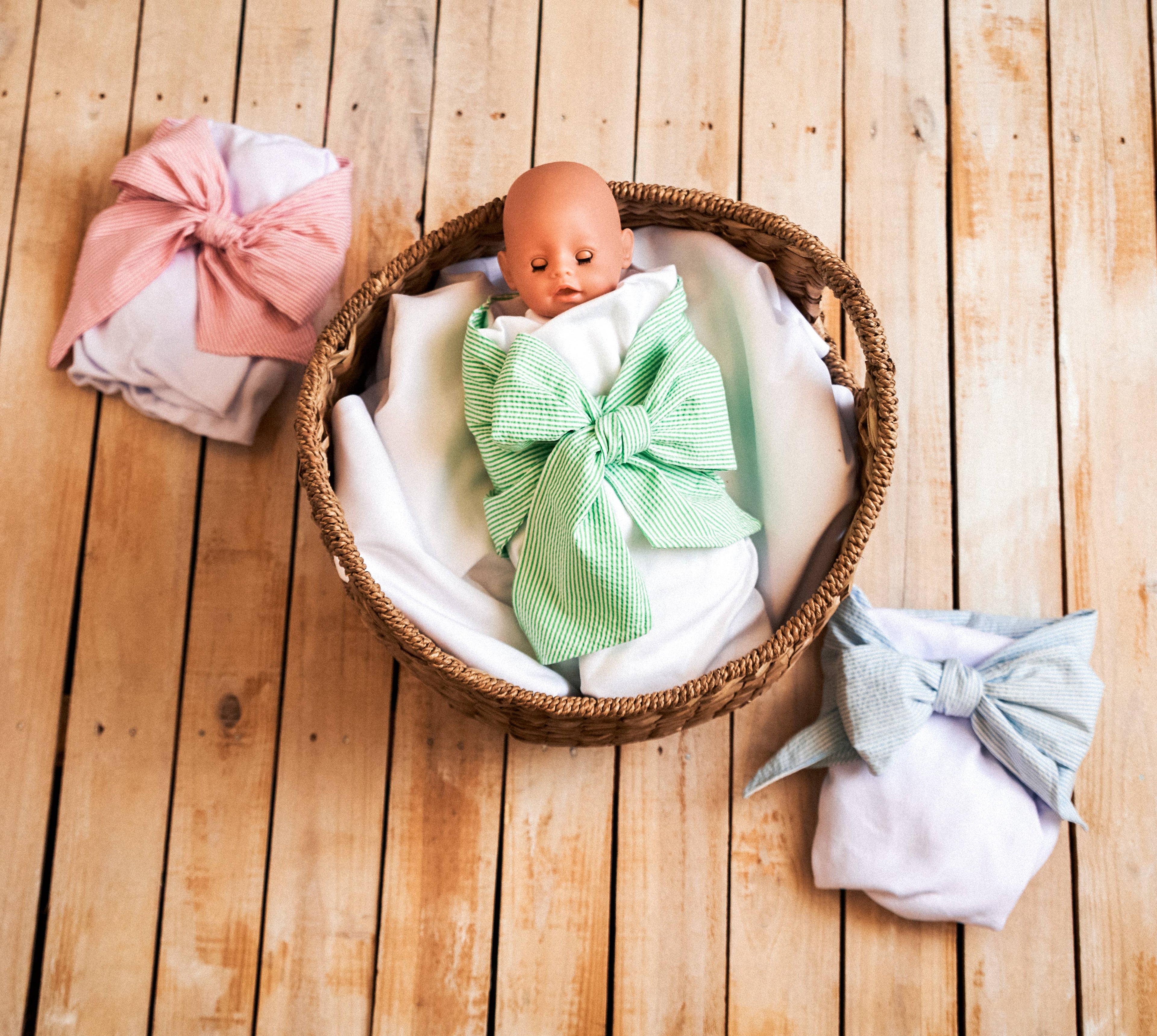 Seersucker Baby Swaddle Blanket
