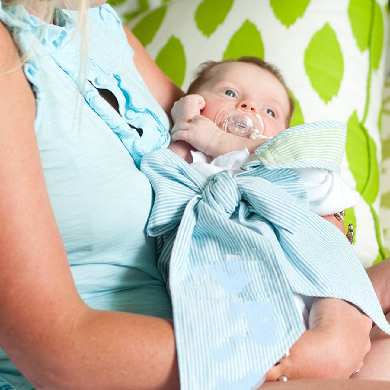 Seersucker Baby Swaddle Blanket