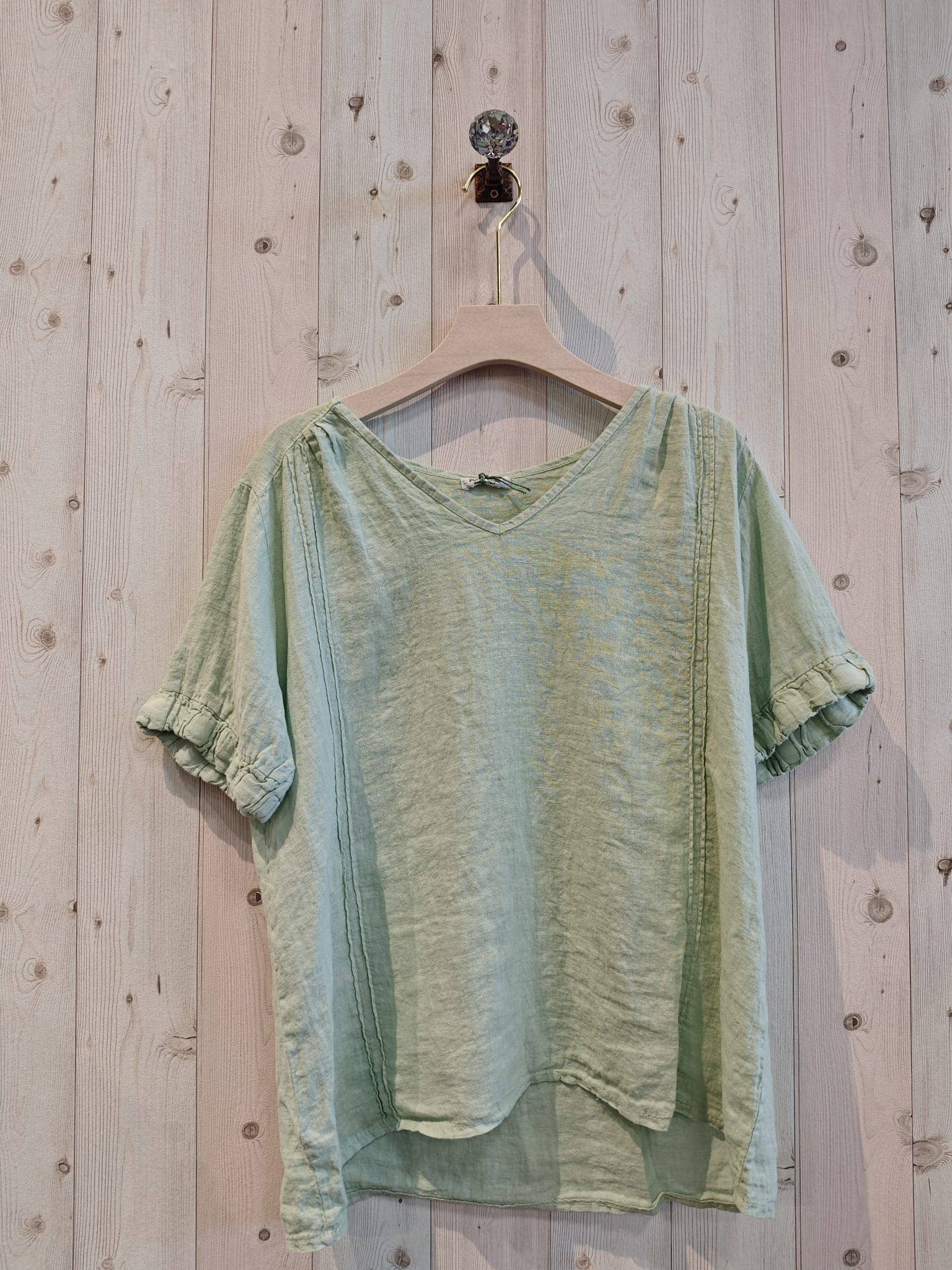 REF 17551 BLOUSE ELASTIC SLEEVE 100% LINEN