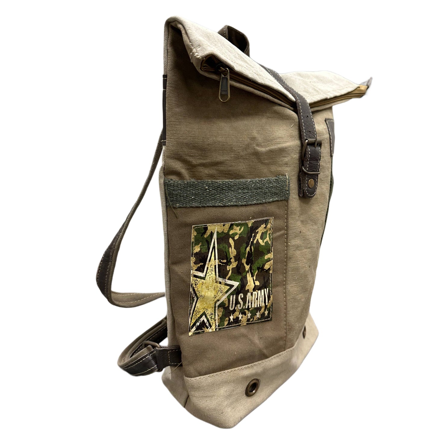 Recycled Military Tent Backpack - US ARMY