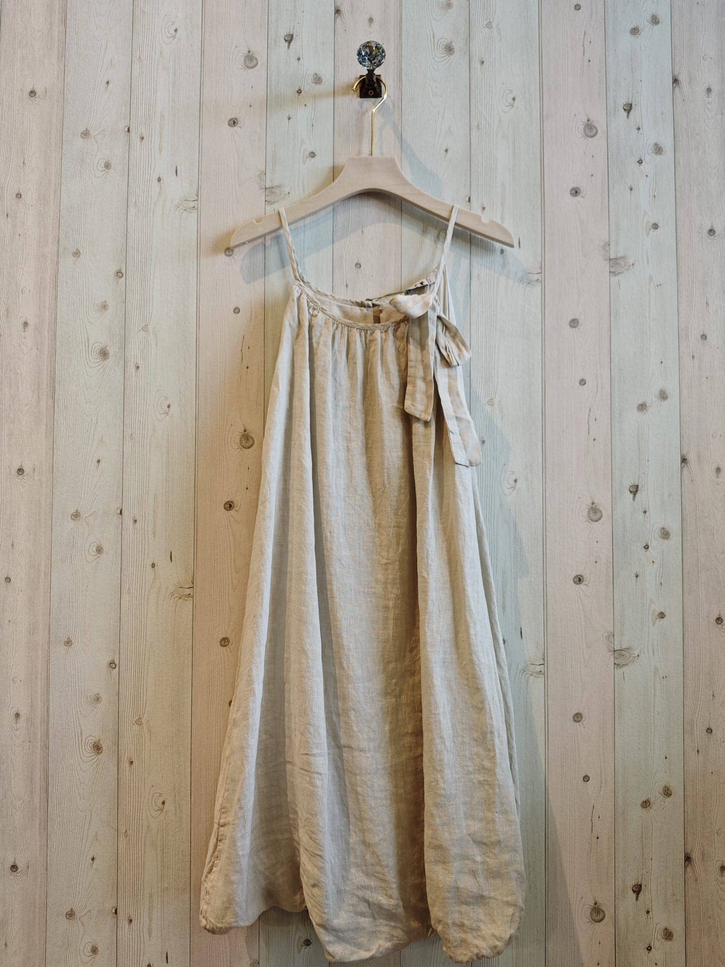 REF 72313 STRAP DRESS BALLOON 100% LINEN