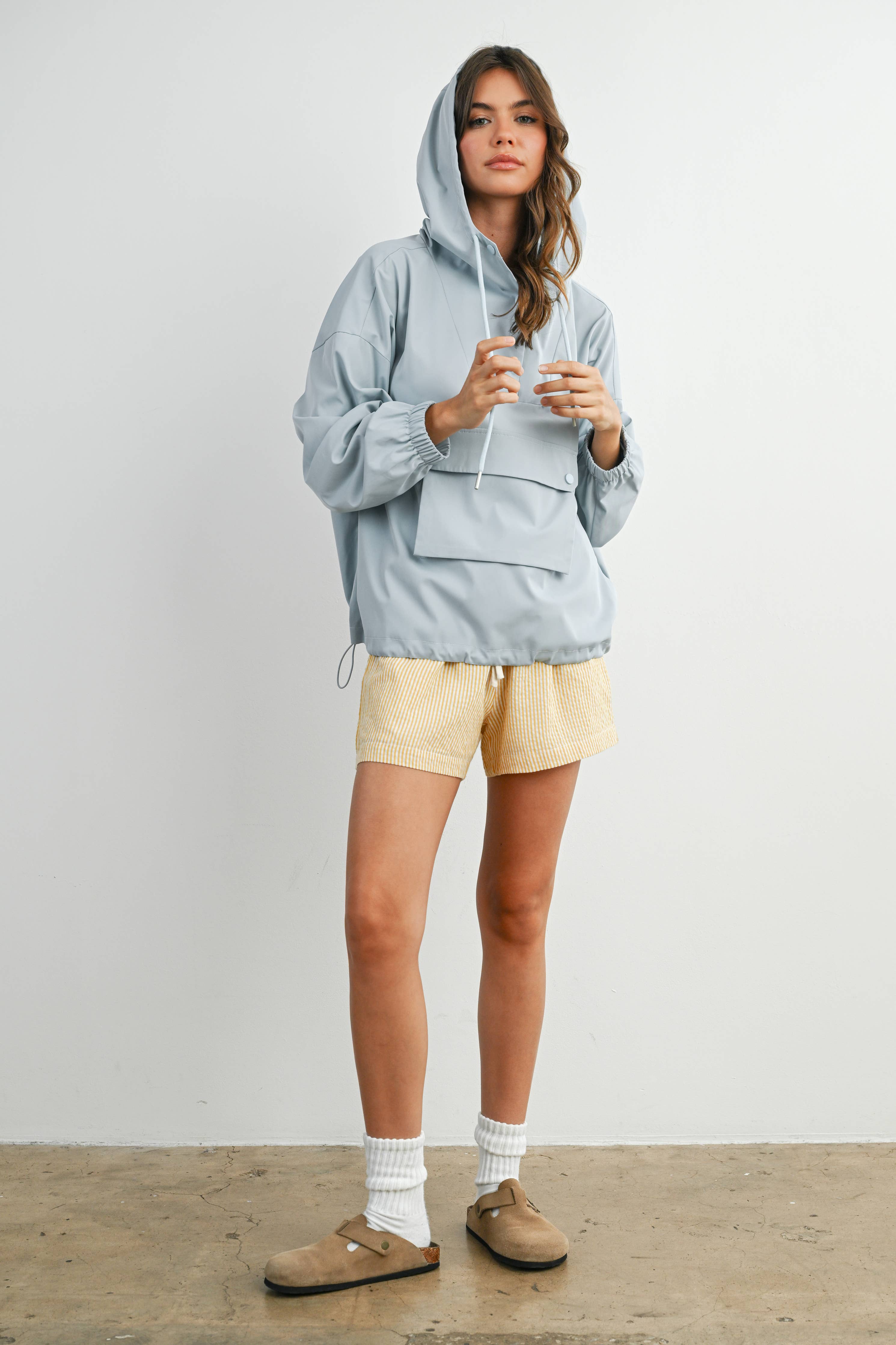 Hooded Pullover Long Sleeve Jacket - BMT7971