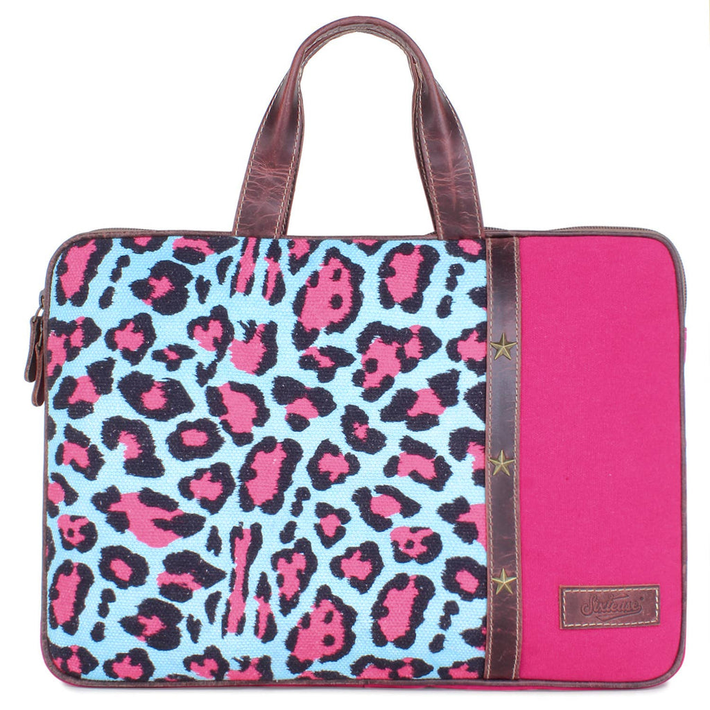 Women's Up-cycled Canvas & Leather Laptop Bag