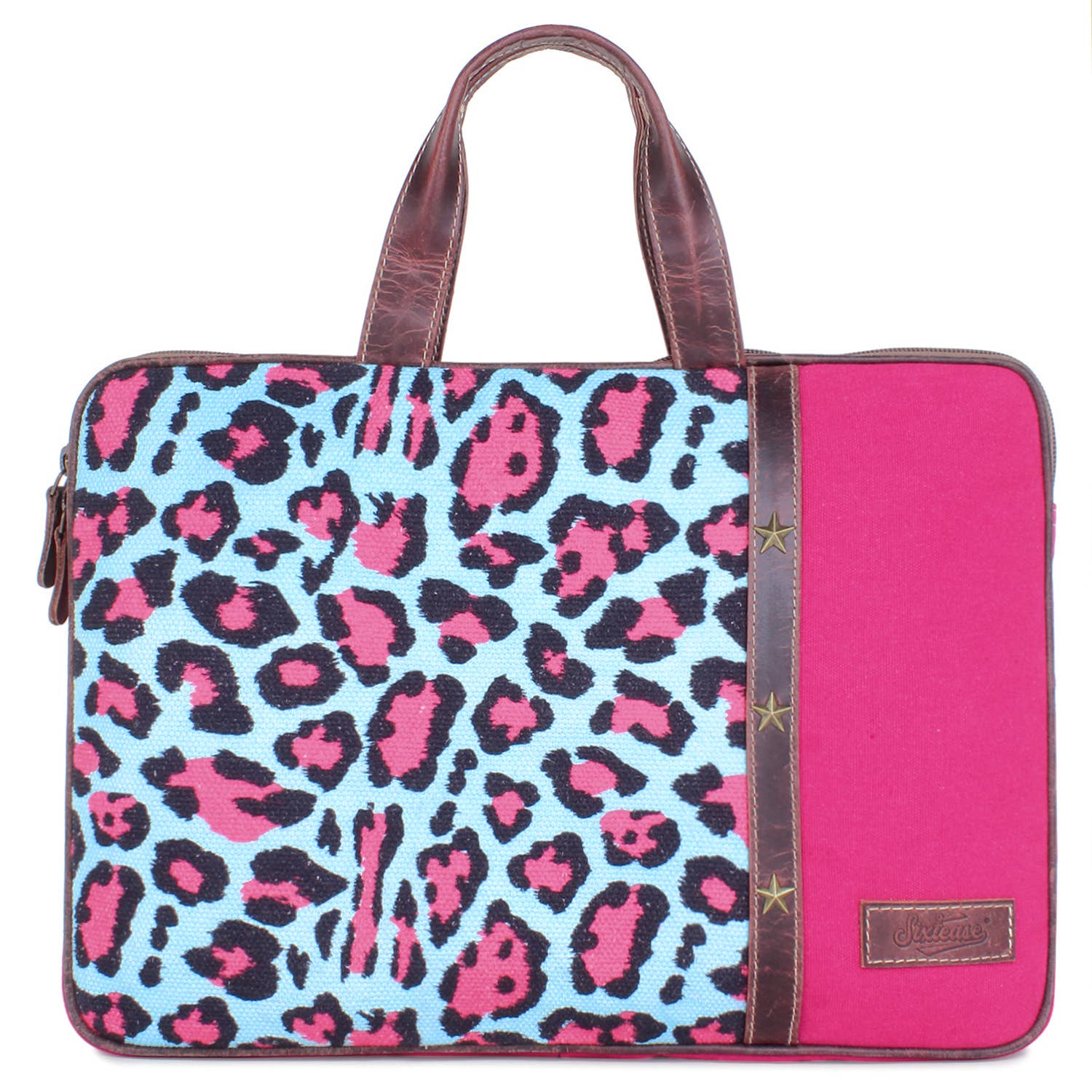 Women's Up-cycled Canvas & Leather Laptop Bag