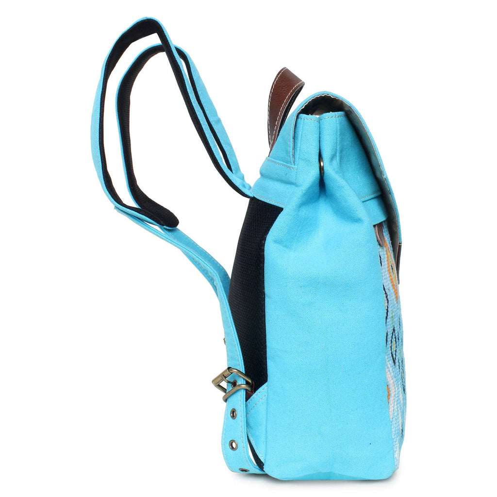 Up-cycled Canvas, Rug & Leather Women's Backpack