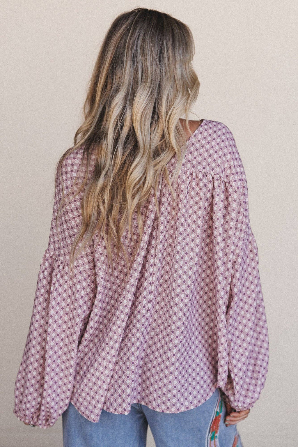 Kendrix Printed Top - Burgundy