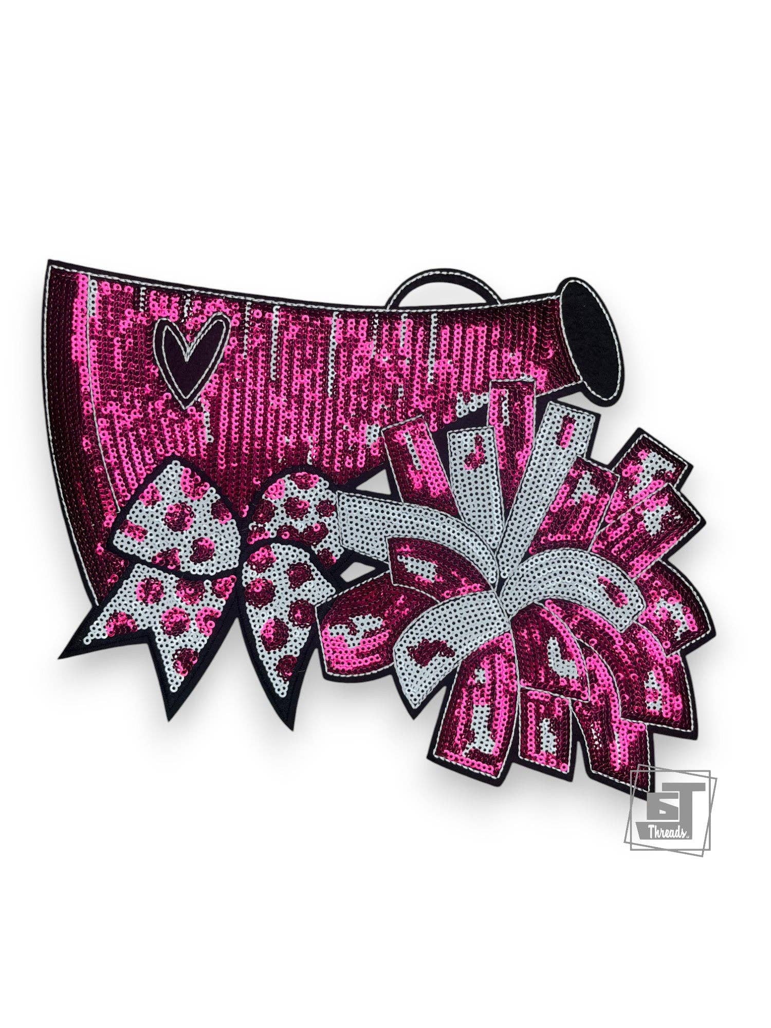 Pink Sequin Cheer Megaphone....Patches Only
