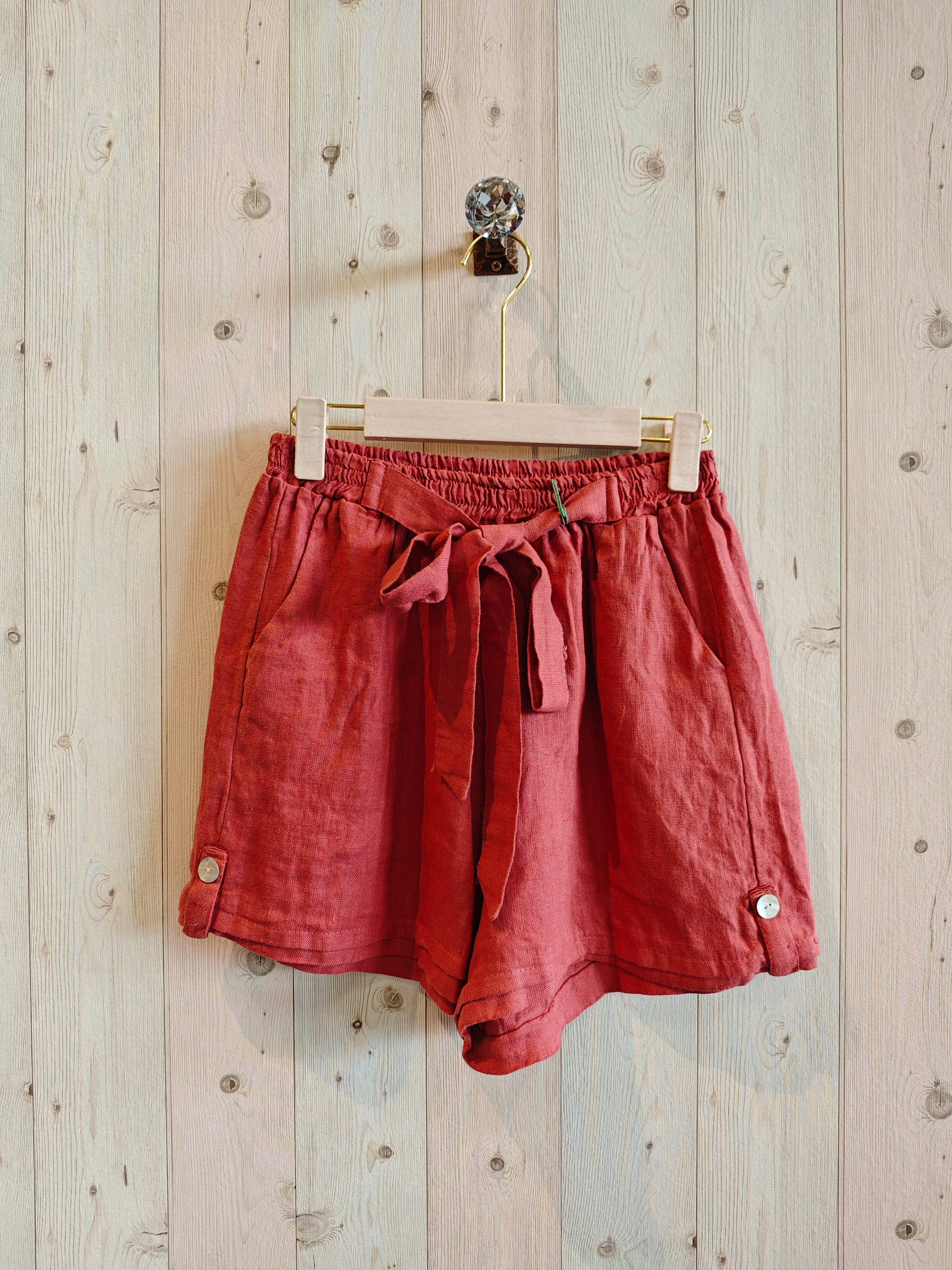 REF 6385 100% LINEN RIBBON SHORTS