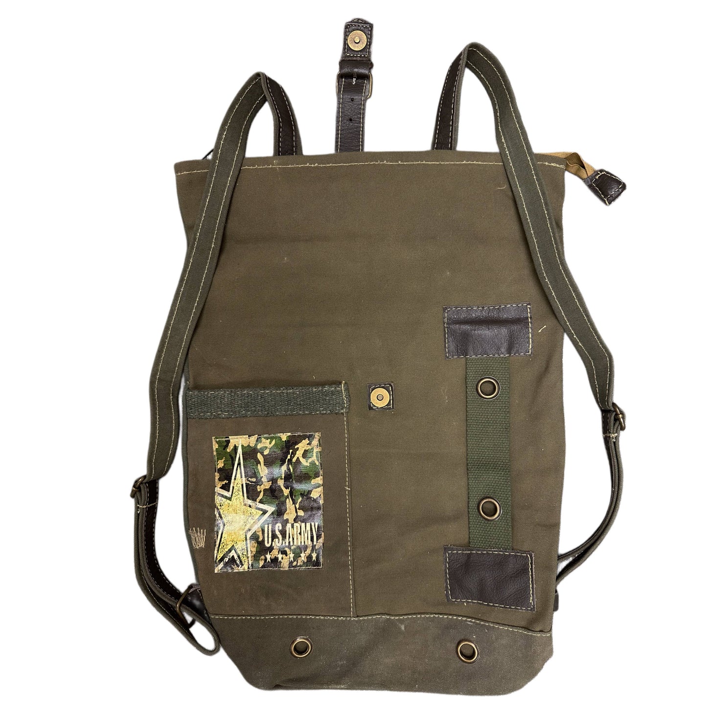 Recycled Military Tent Backpack - US ARMY