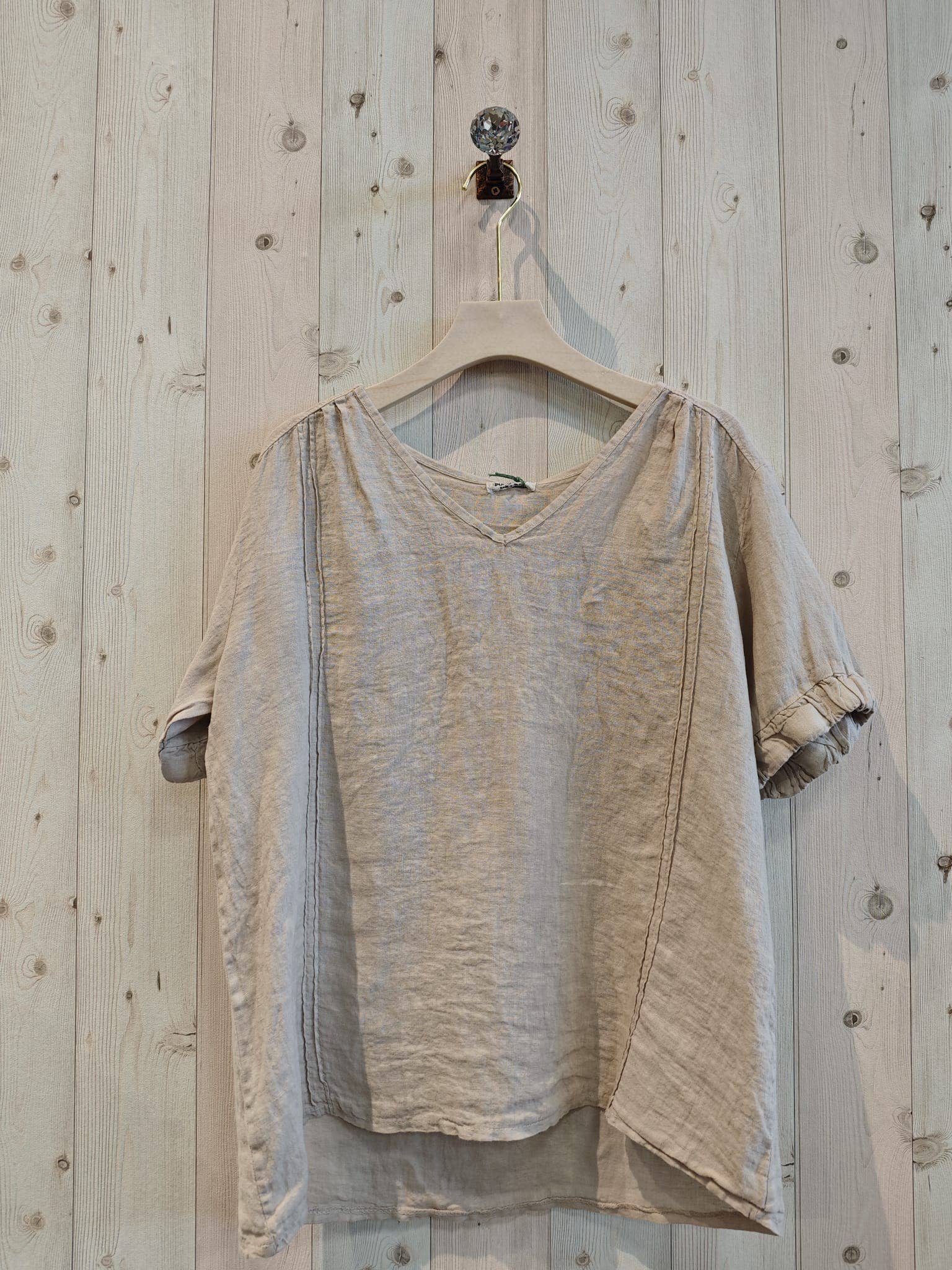 REF 17551 BLOUSE ELASTIC SLEEVE 100% LINEN