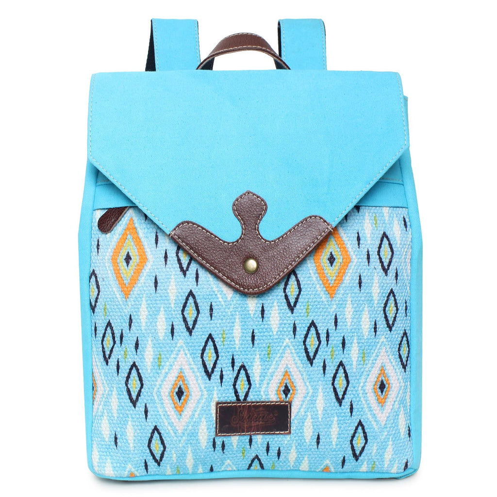 Up-cycled Canvas, Rug & Leather Women's Backpack