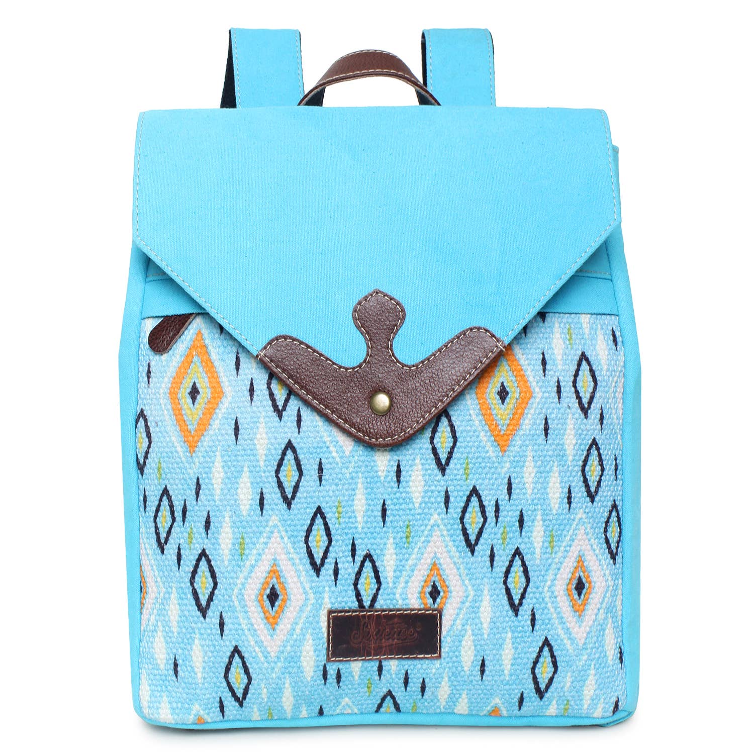 Up-cycled Canvas, Rug & Leather Women's Backpack