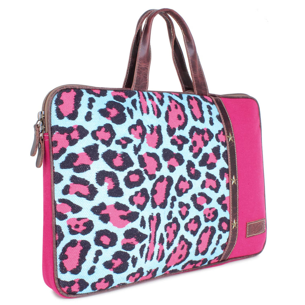 Women's Up-cycled Canvas & Leather Laptop Bag