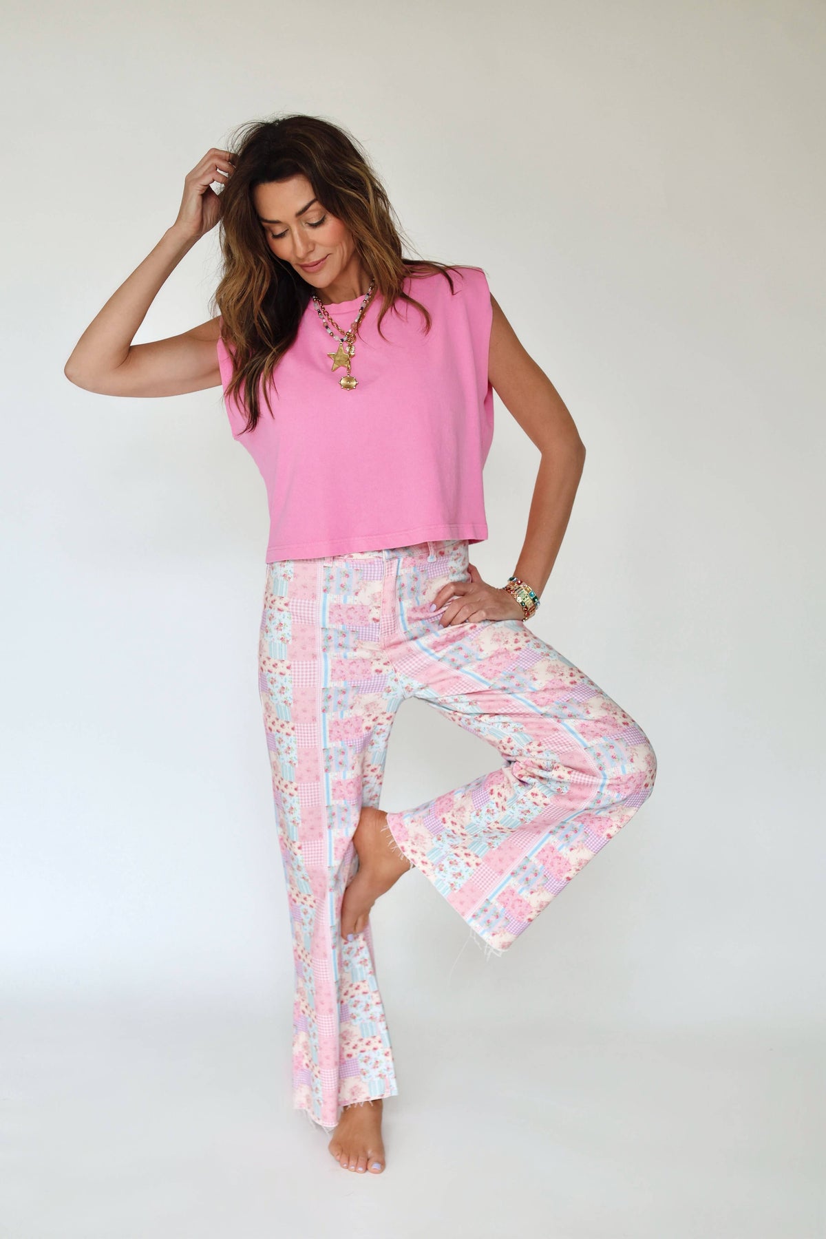 Floral Patchwork Denim