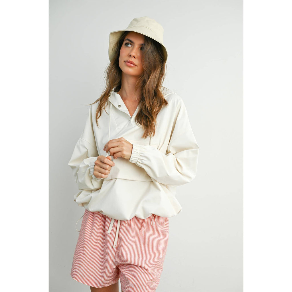 Hooded Pullover Long Sleeve Jacket - BMT7971