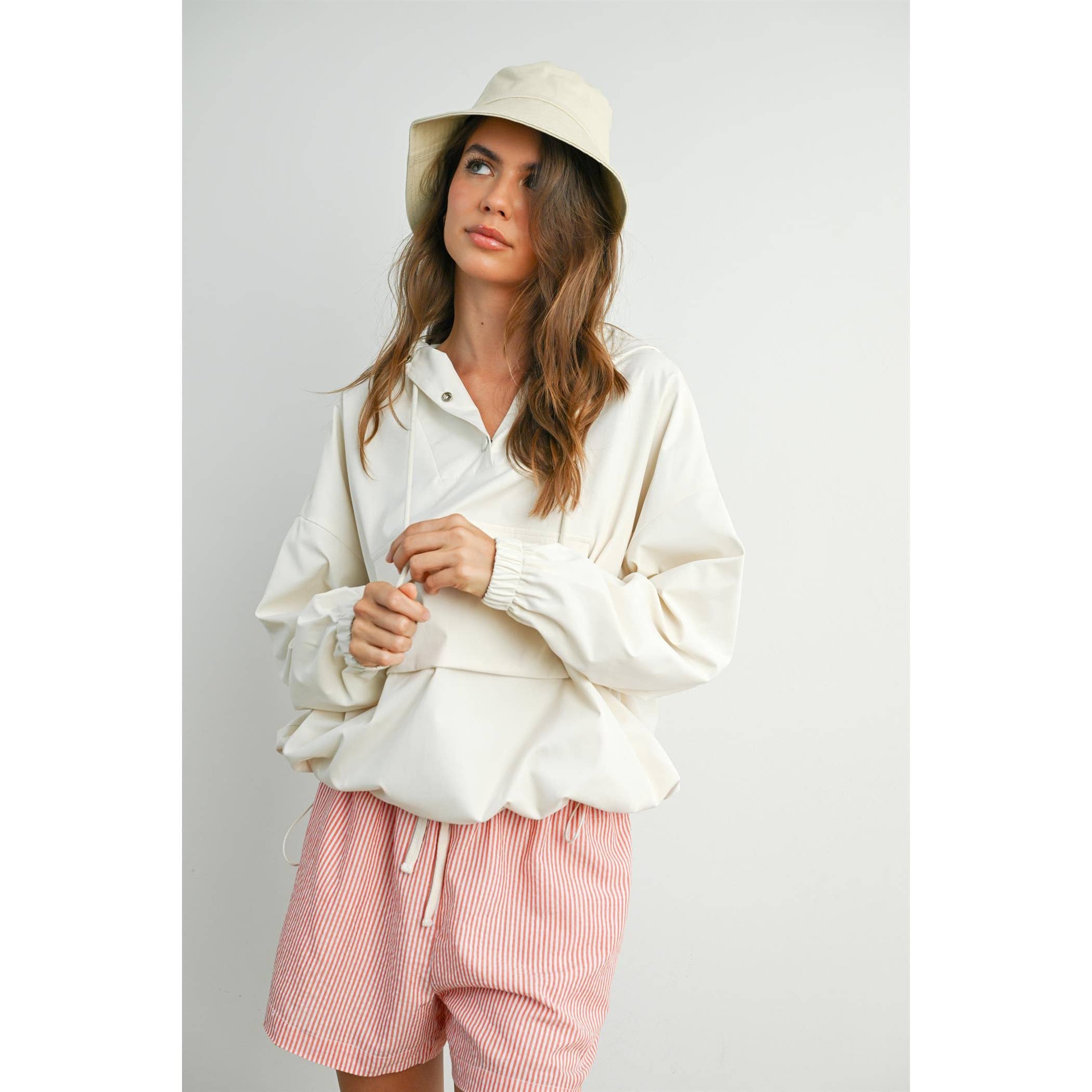 Hooded Pullover Long Sleeve Jacket - BMT7971