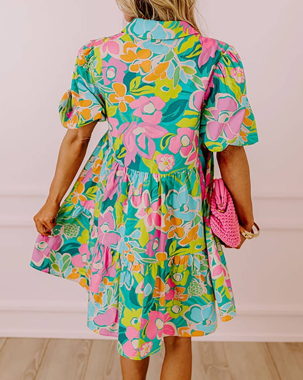 Floral Puff Sleeve Babydoll Dress
