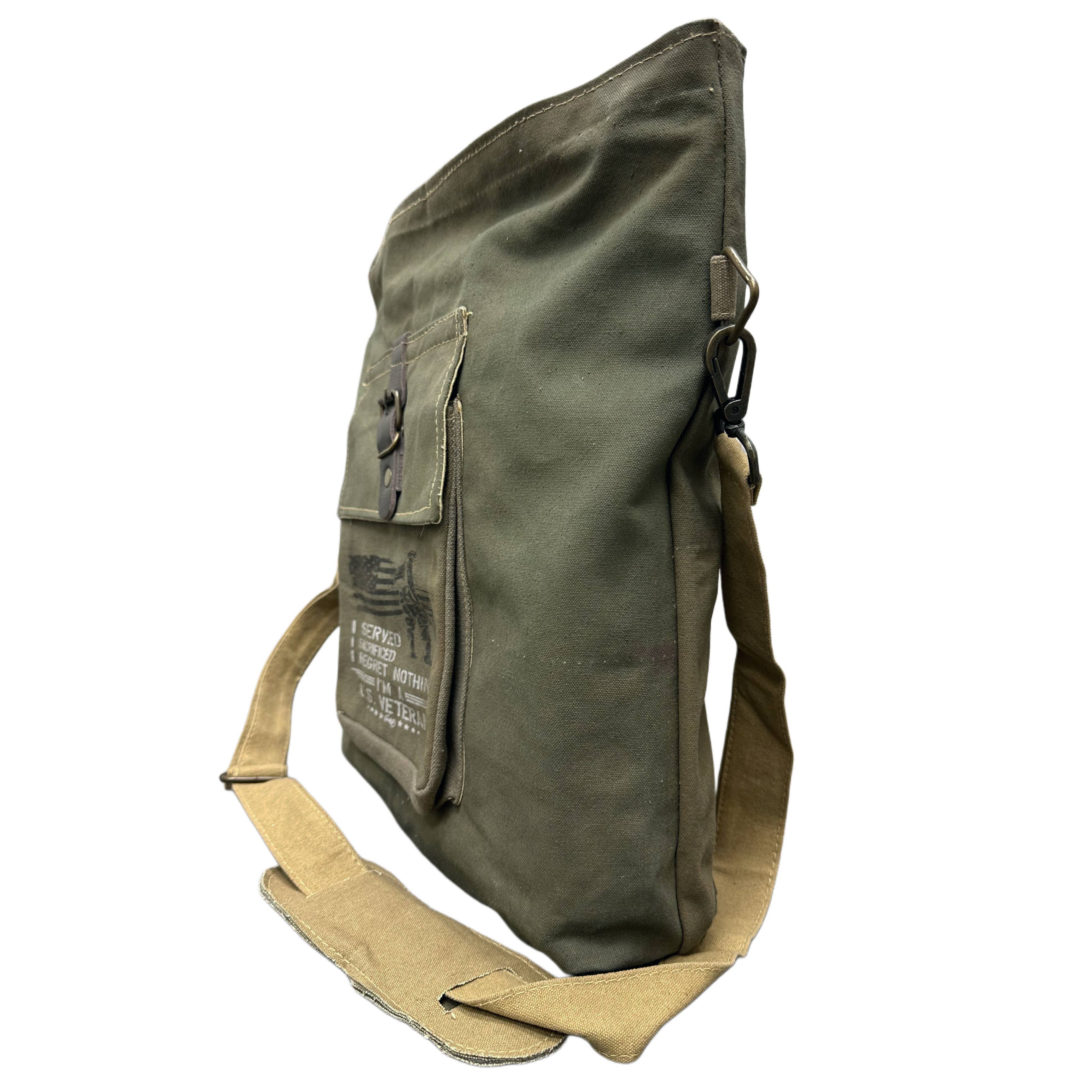 US Veteran Unisex Recycled Military Tent Crossbody