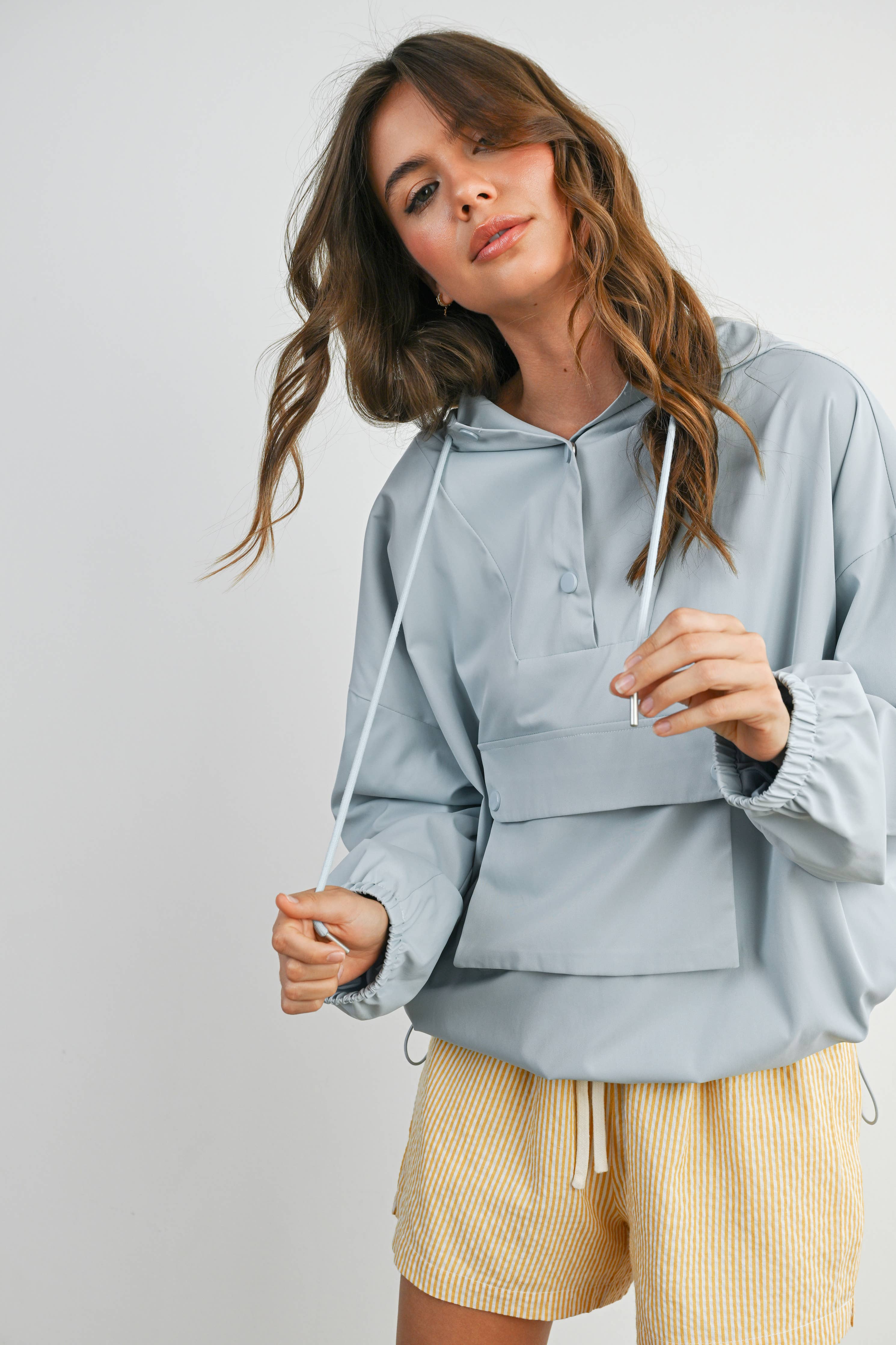 Hooded Pullover Long Sleeve Jacket - BMT7971
