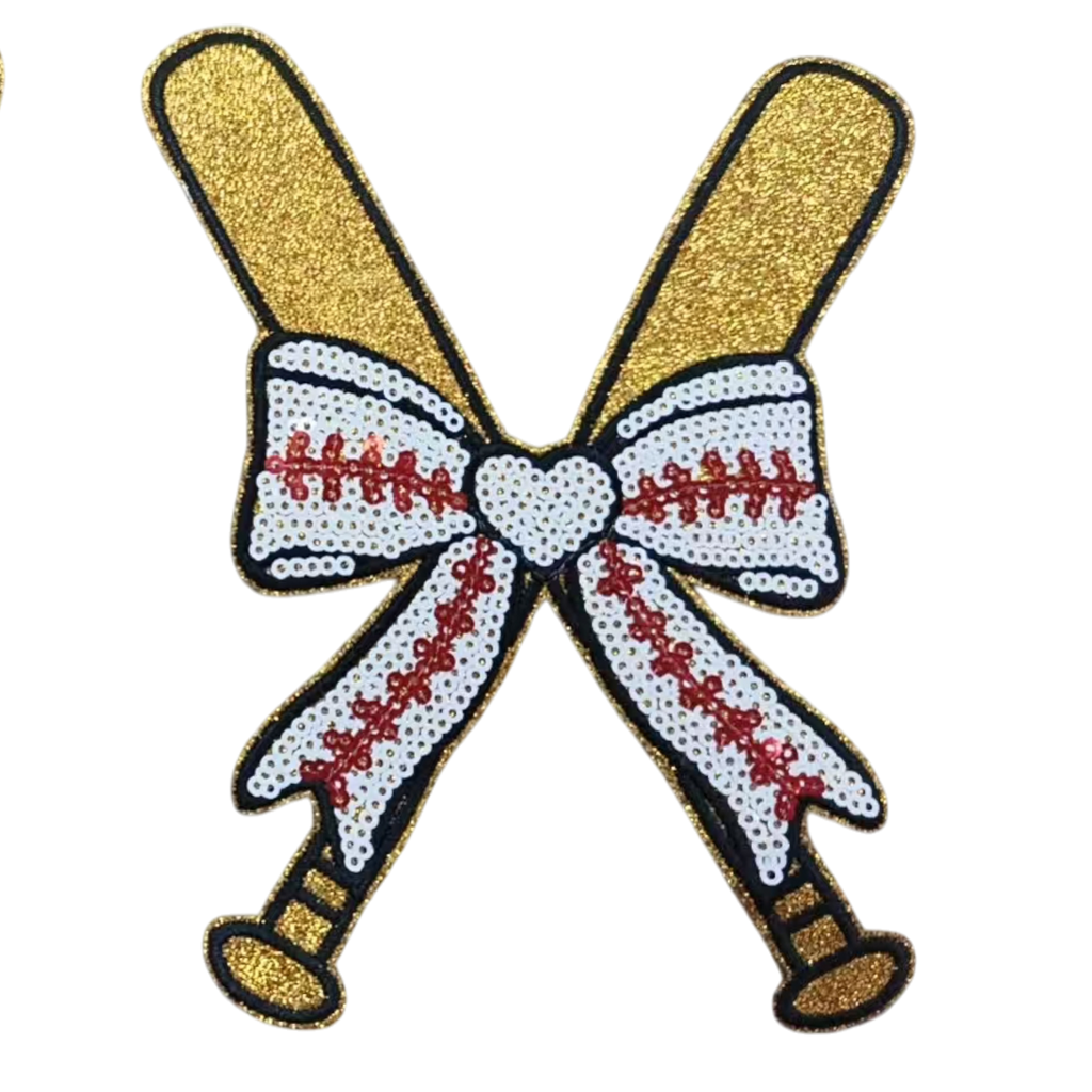 Glitter Baseball/Softball Bows (Set of 2)....Patches Only