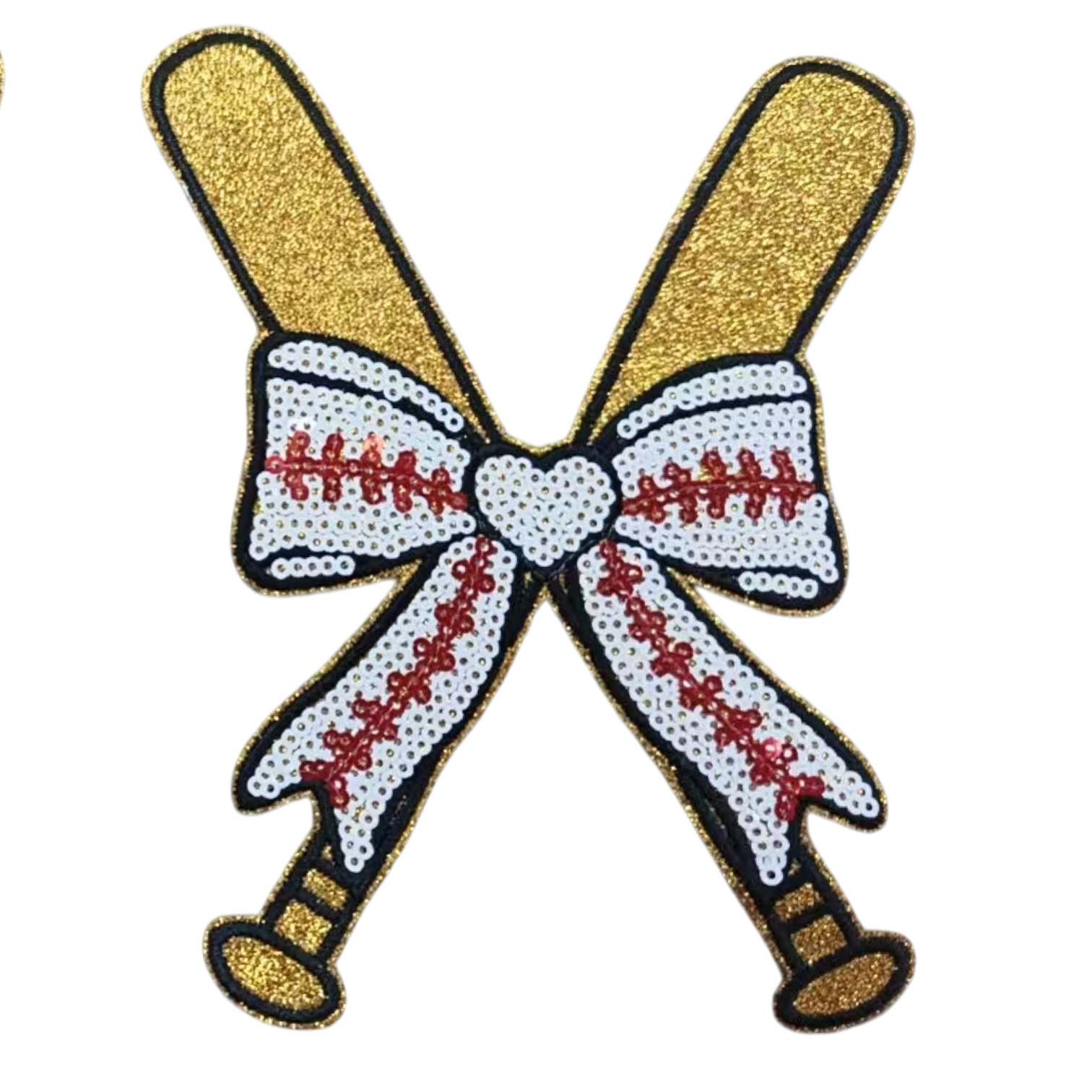 Glitter Baseball/Softball Bows (Set of 2)....Patches Only