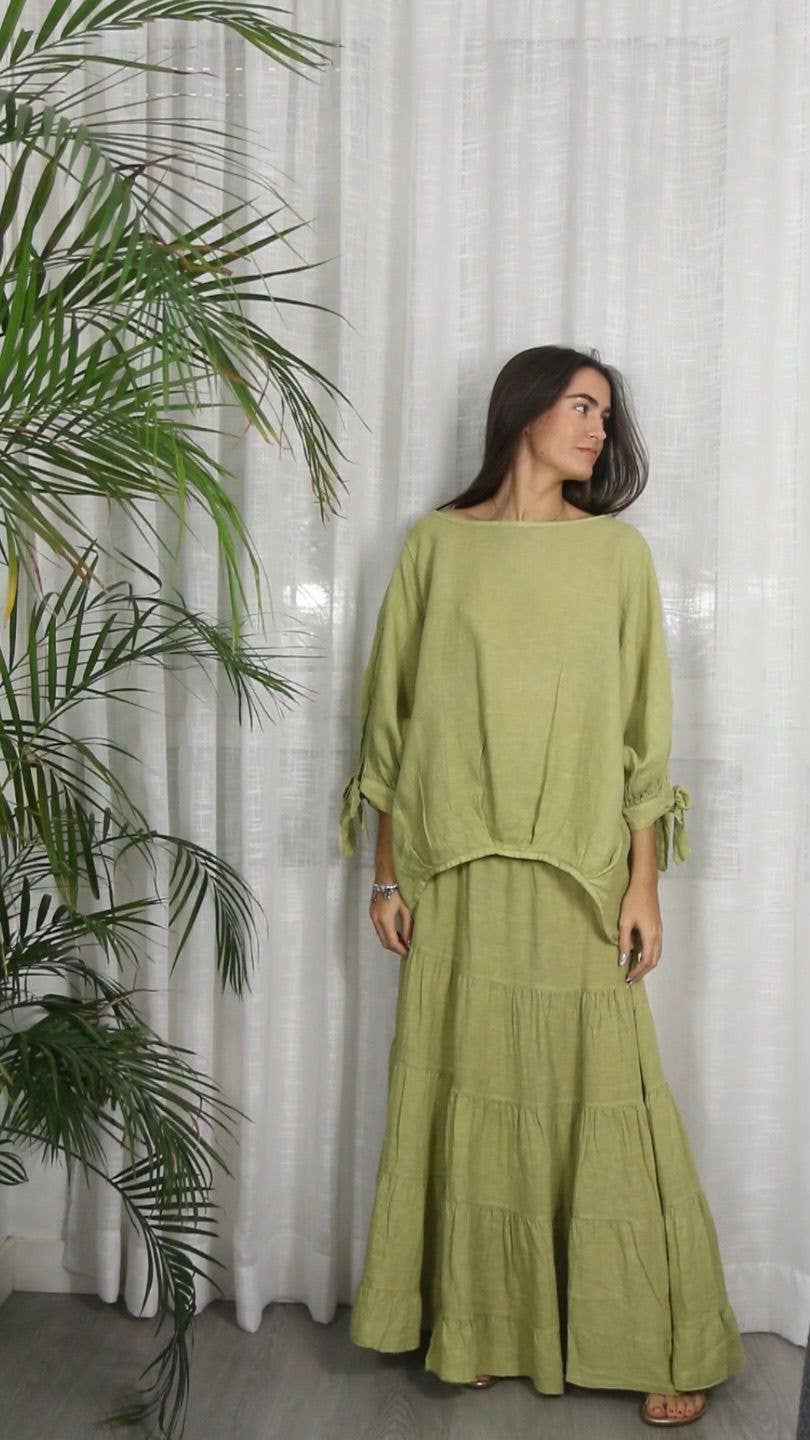 REF 11969 TIE SLEEVE BLOUSE