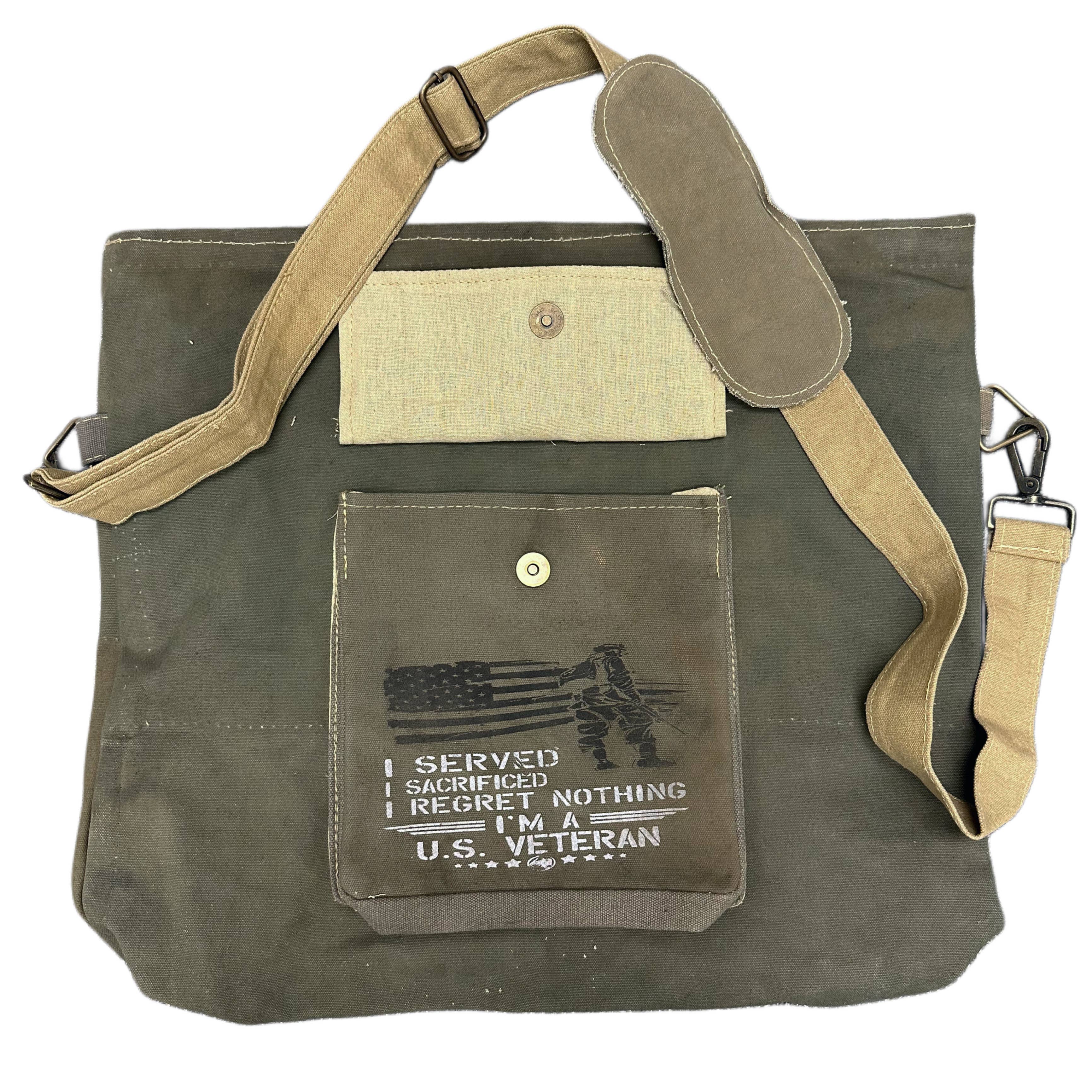 US Veteran Unisex Recycled Military Tent Crossbody