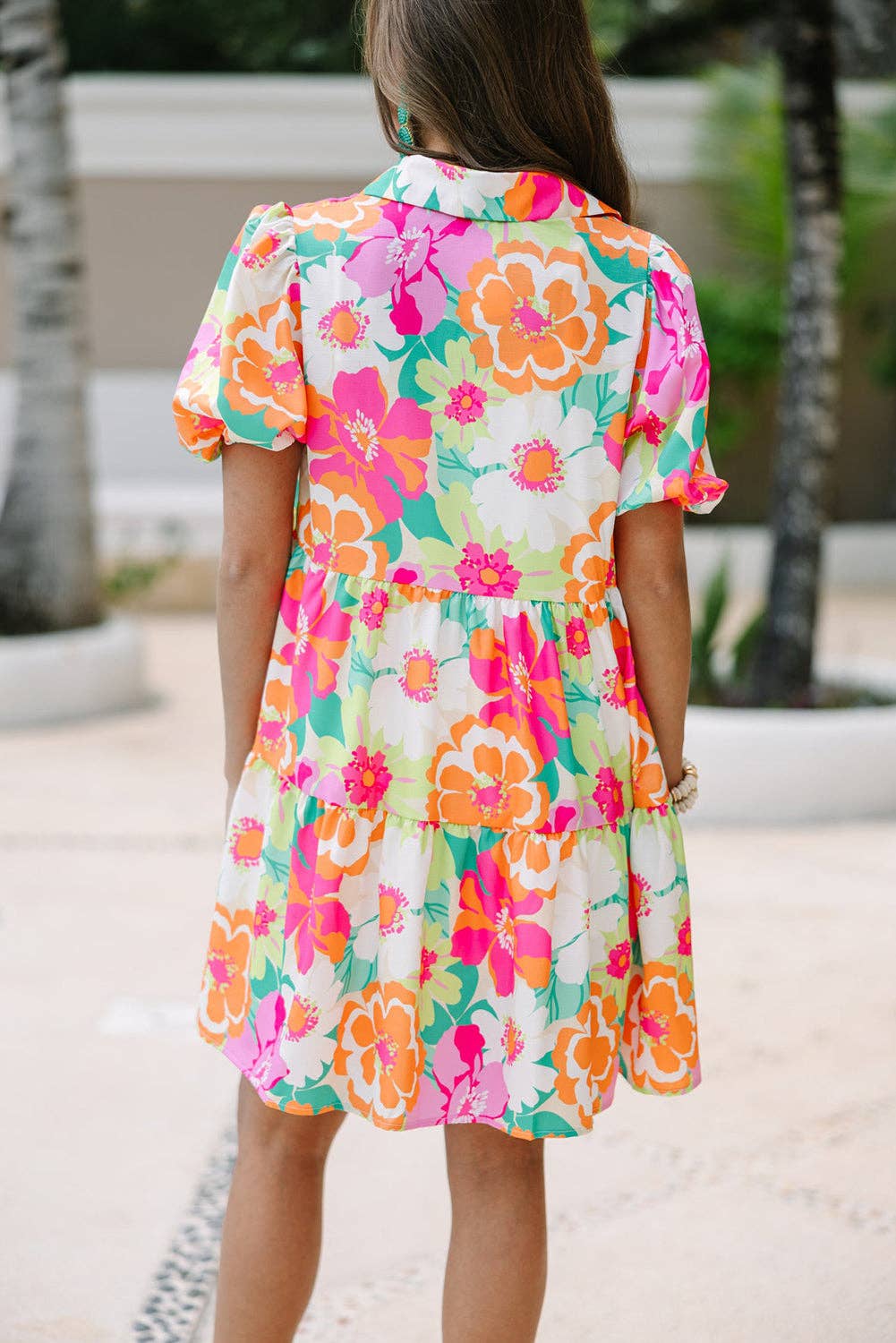 Floral Puff Sleeve Babydoll Dress