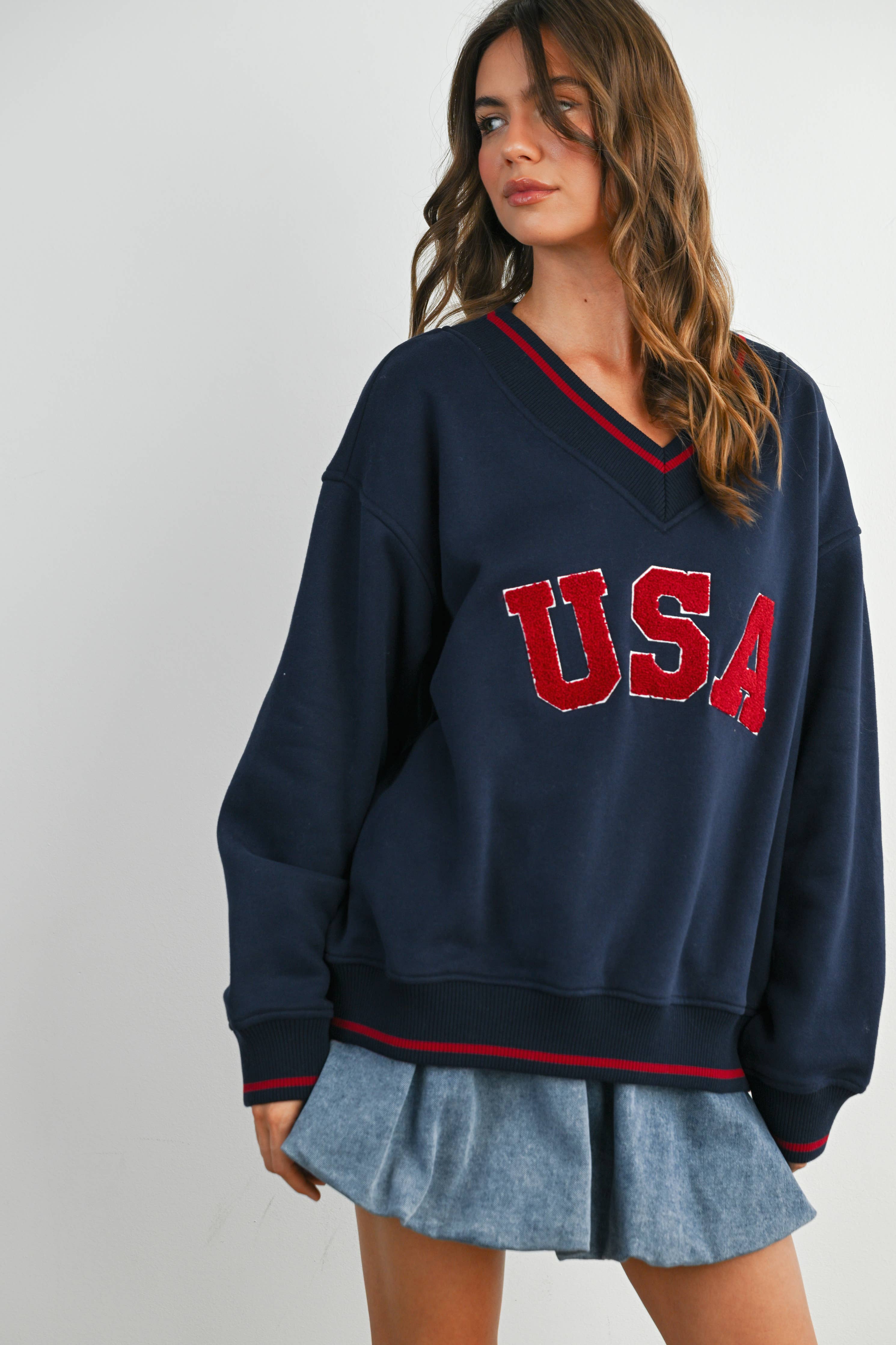 Crew Neck Graphic Long Sleeve Top - BMT7829