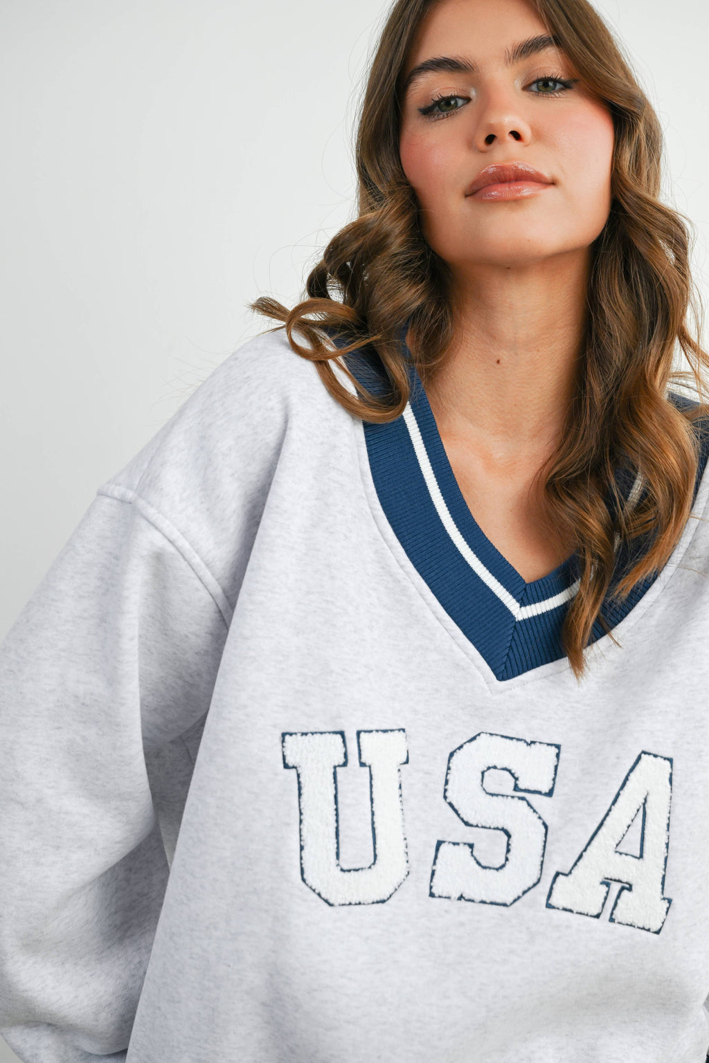 Crew Neck Graphic Long Sleeve Top - BMT7829
