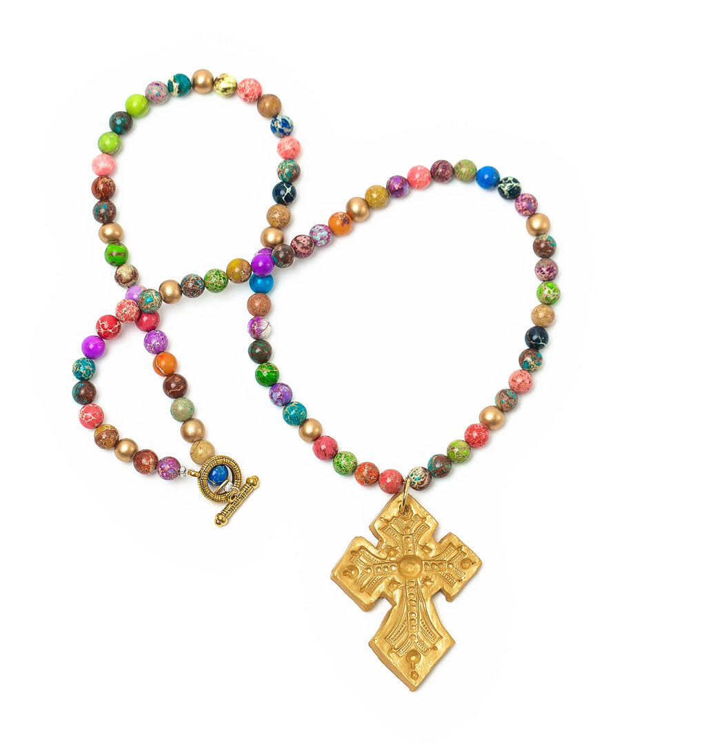 Multicolored Sea Jasper with Amy Cross